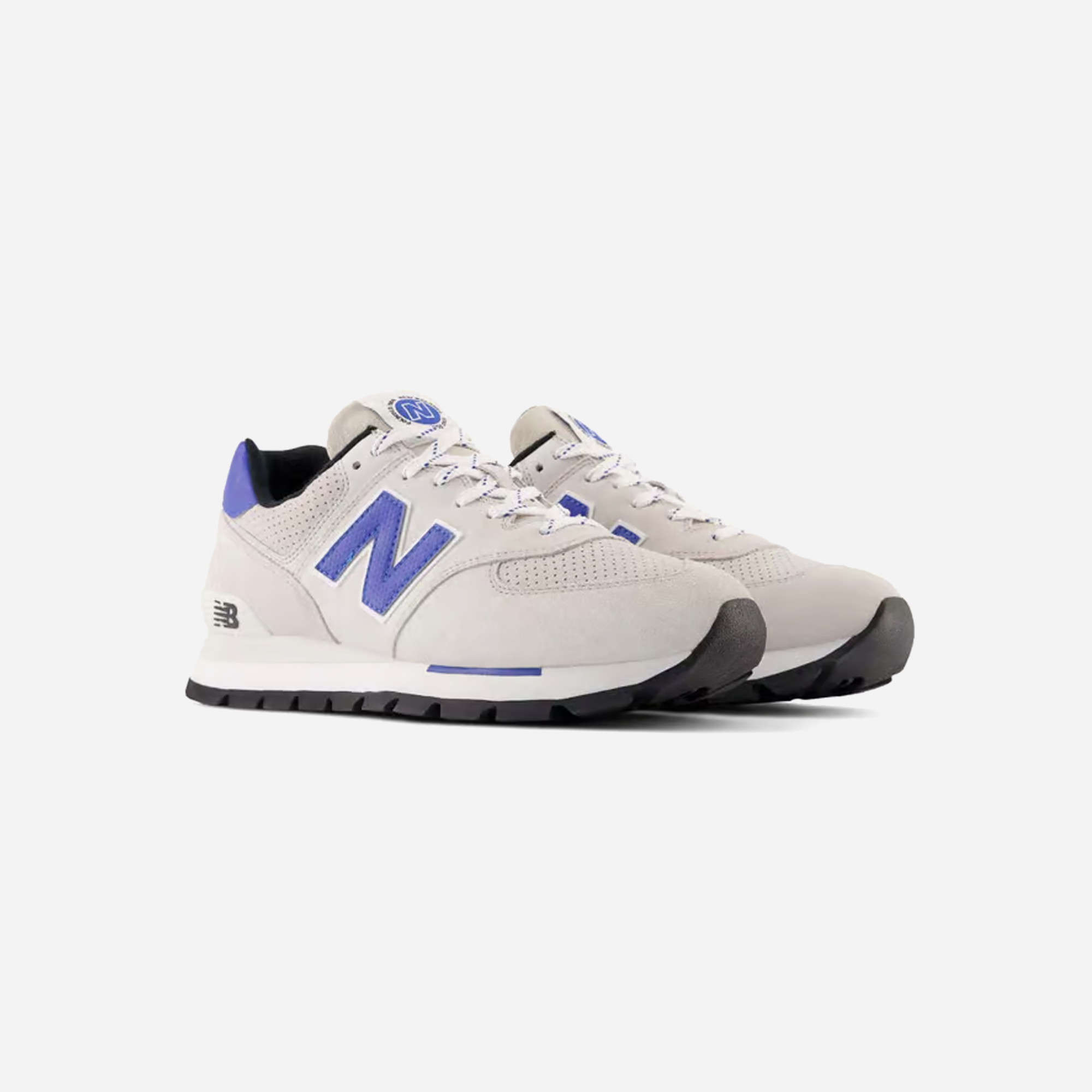 New Balance Mens 574 Arctic Grey Suede Mesh Sneakers - view 2