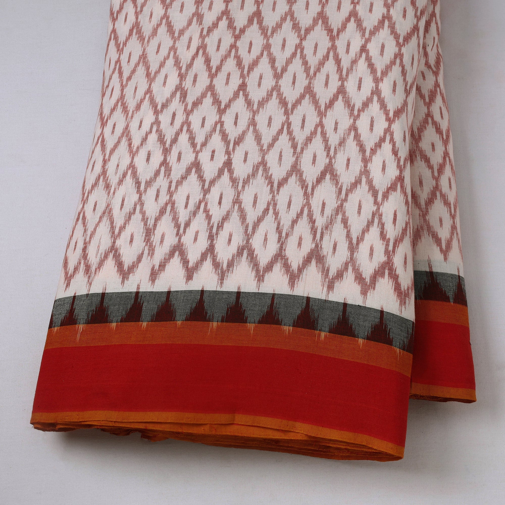 SOUTH KARGHA Beige - Handloom Cotton Pochampally Double Ikat Fabric 04 - view 2