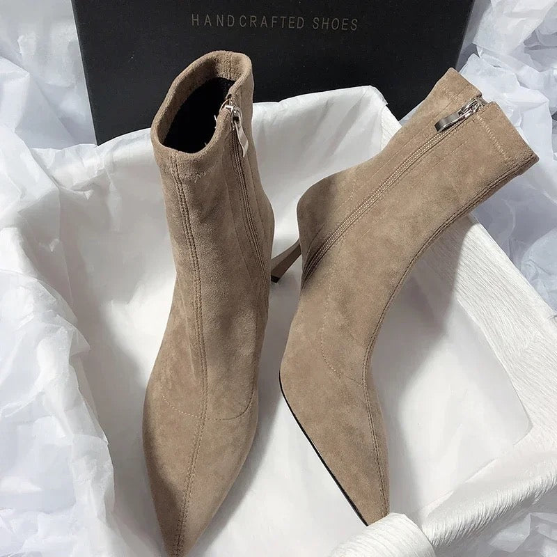 Alamode By Akanksha Dove Short Suede Statement Ankle Boots - view 2
