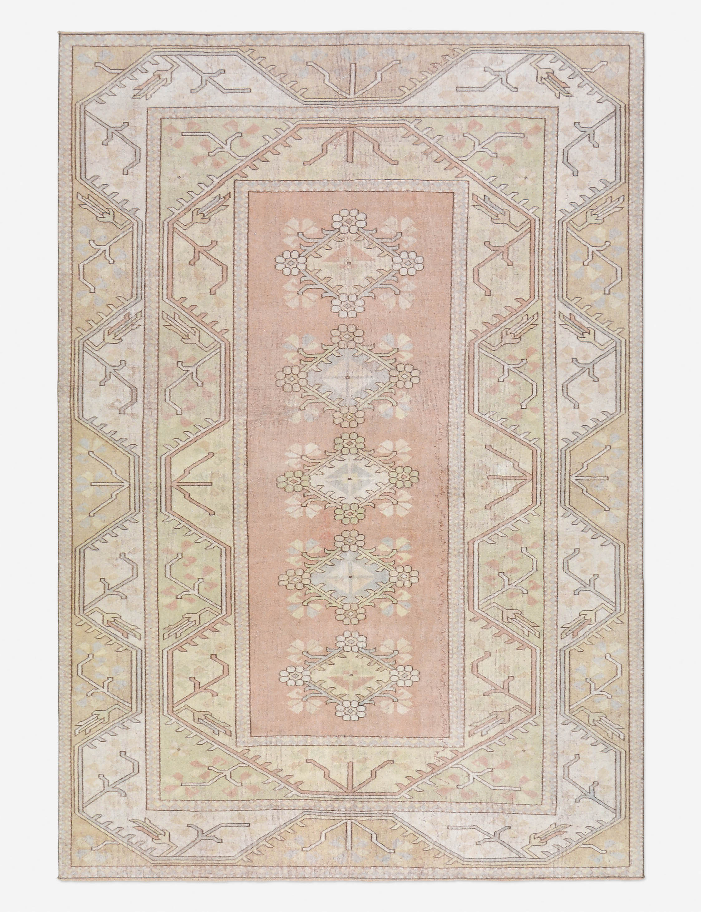 Lulu and Georgia Vintage Turkish Hand-Knotted Wool Rug No. 486, 6' 5" x 9' 4"