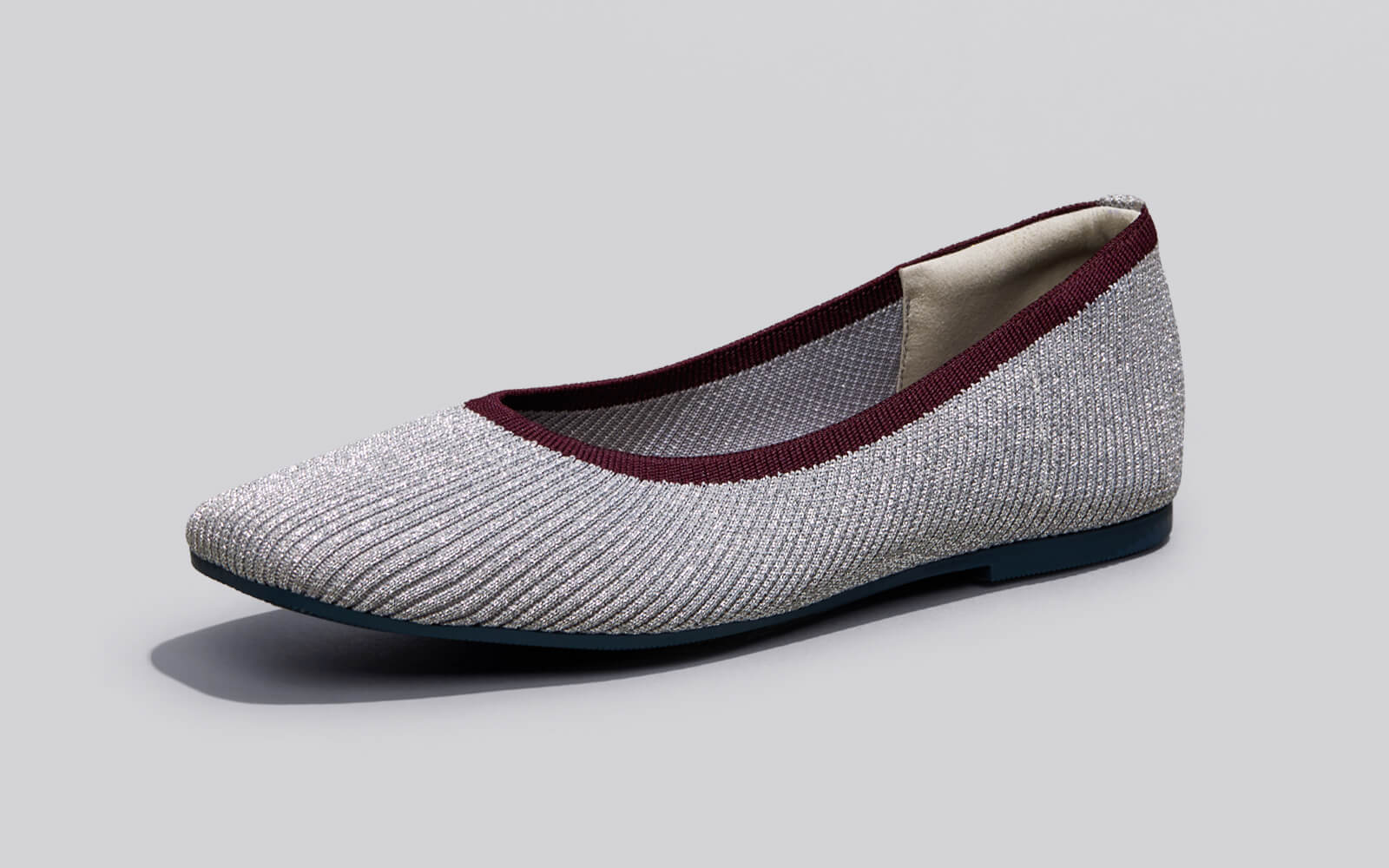 Neeman's Metallic Square Flats : Grey-Silver - view 4