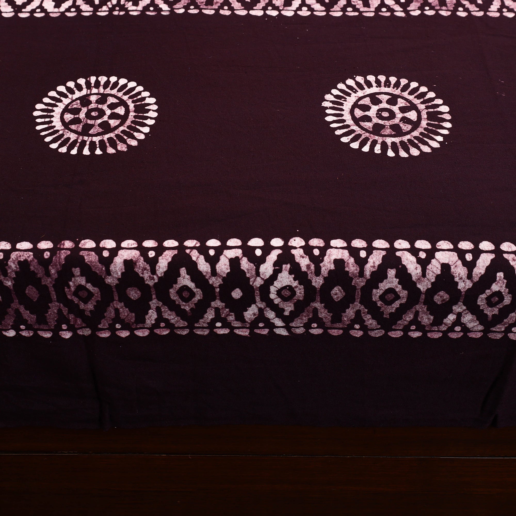 BATIK BY MD. SHARIFF Brown - Cotton Double Hand Batik Print Bed Sheet Set 47 - view 5