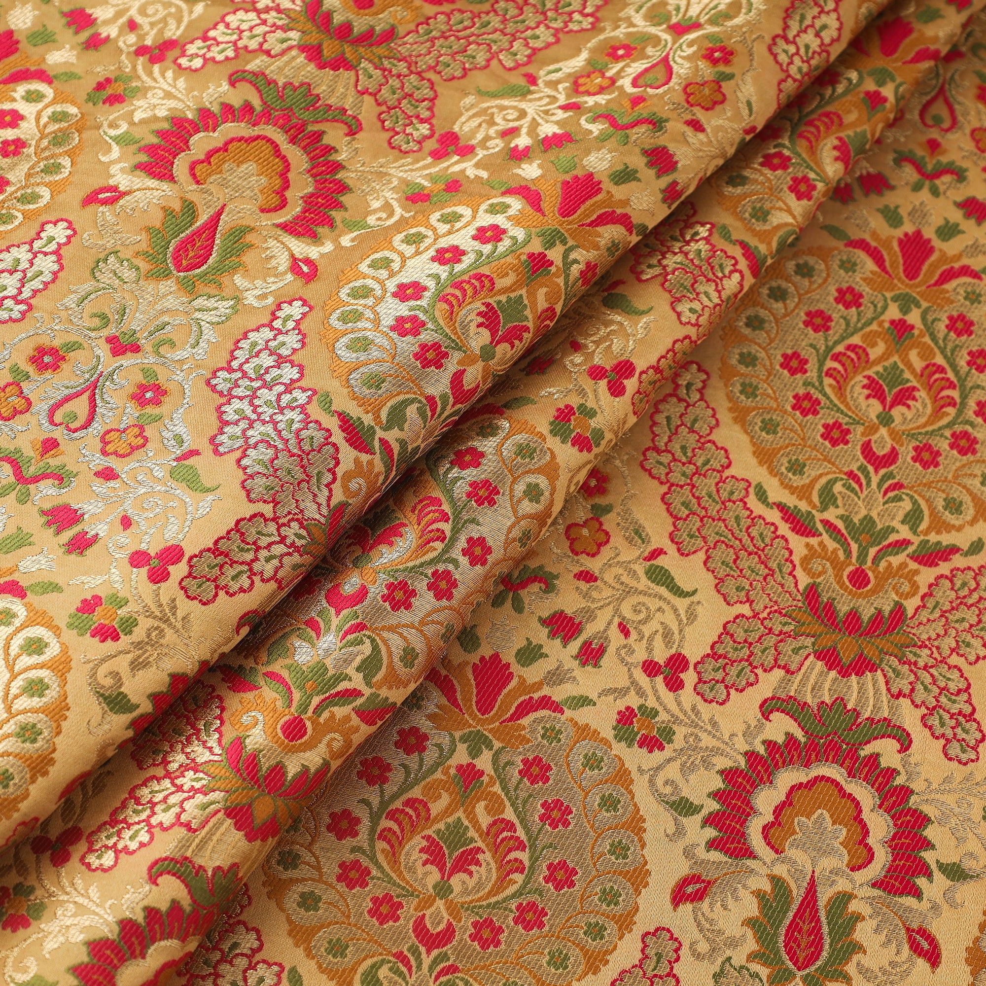 ITOKRI CRAFTS INITIATIVE Beige - Kimkhab Silk Zari Banarasi Brocade Fabric 07 - view 2