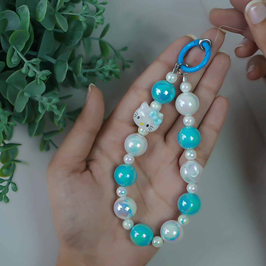 Peeperly Cute Pearl Bead Kitty Phone Charm – No Color - view 2
