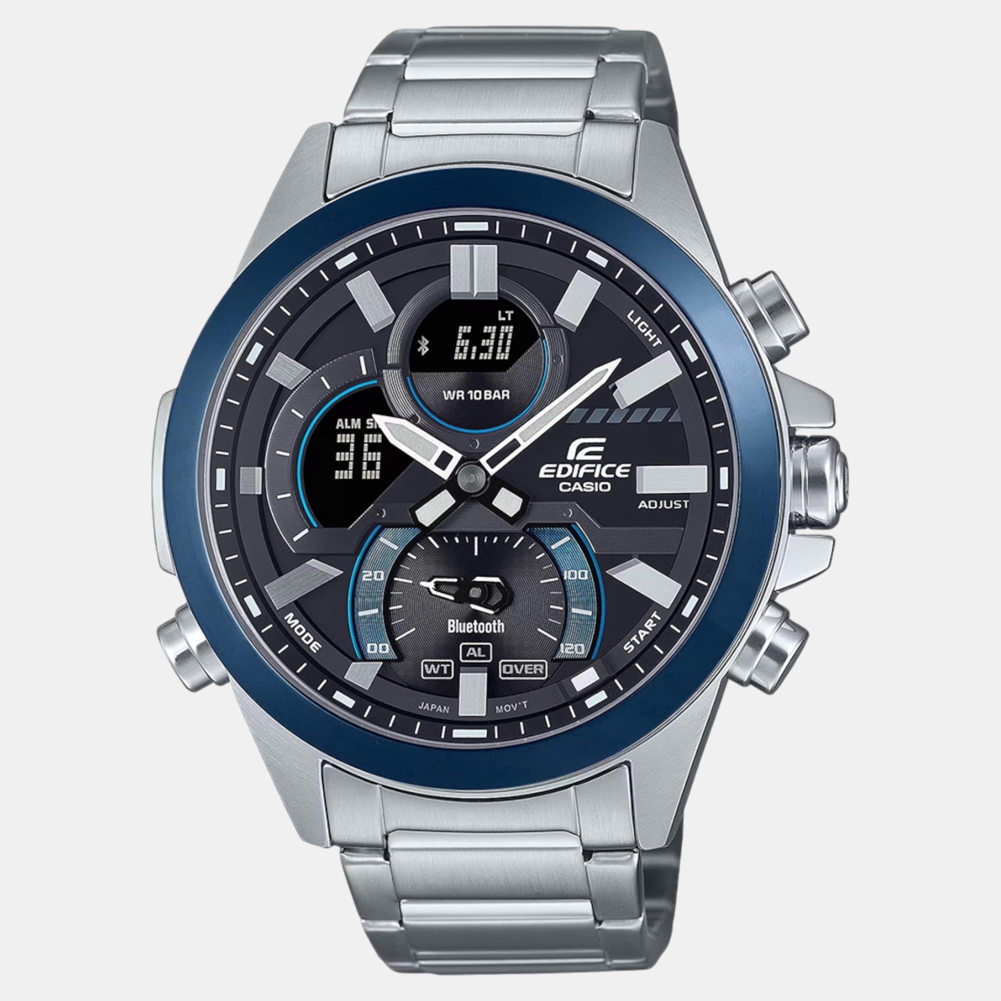 Casio Edifice Men Quartz Black Dial Analog-Digital Resin Watch ED606