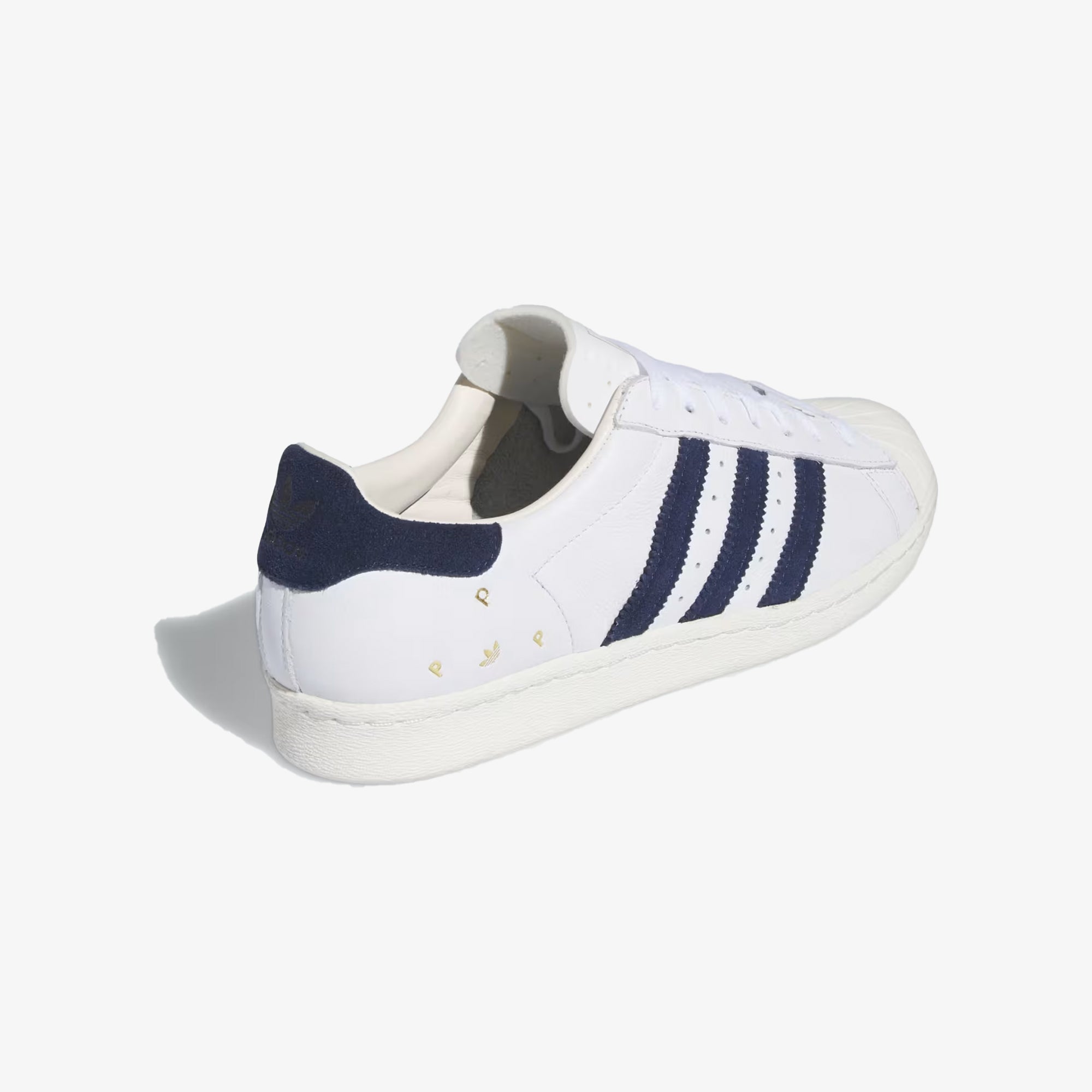 Adidas Originals | POP TRADING CO SUPERSTAR ADV TRAINERS { CLOUD WHITE/NAVY/CHALK WHITE - view 2