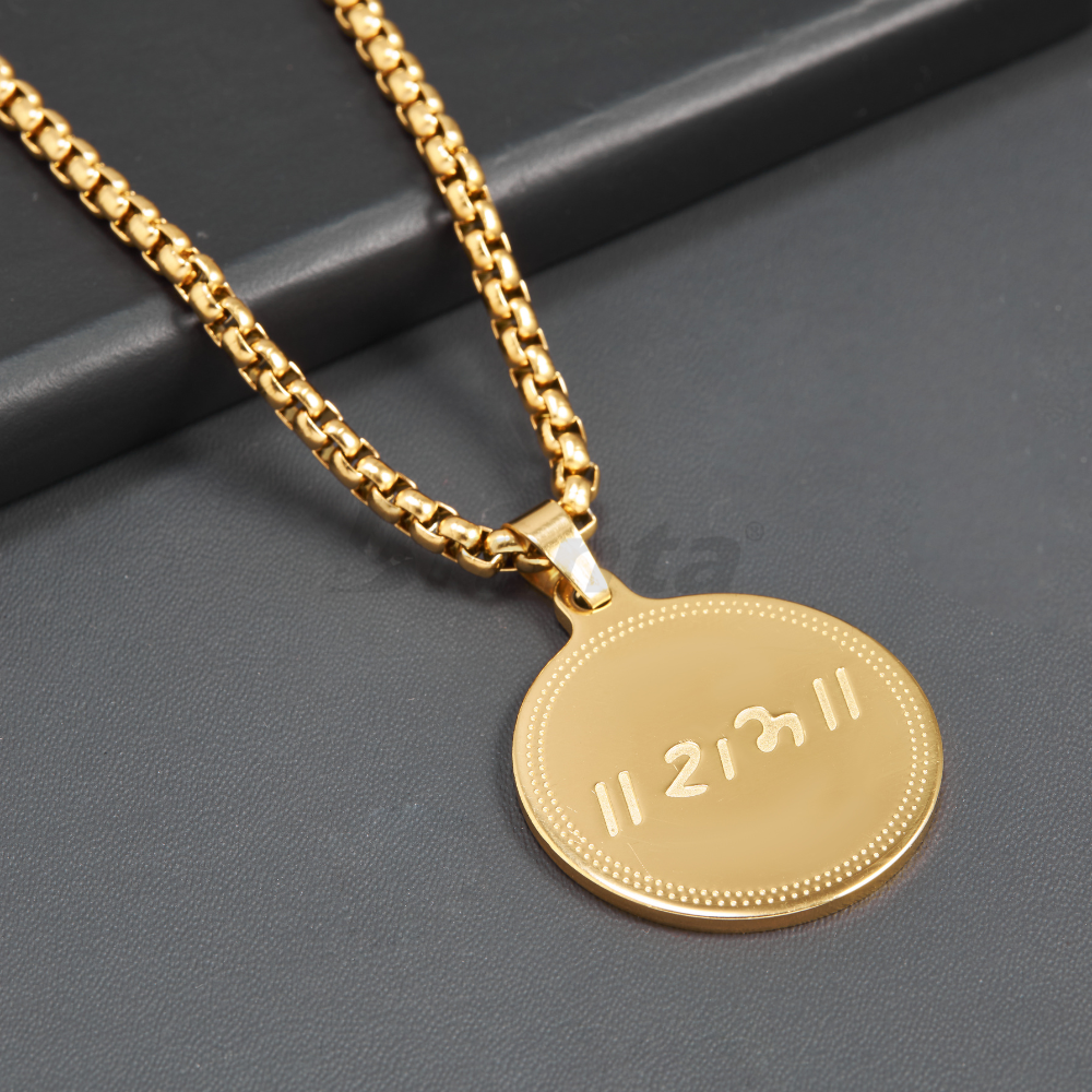 Branta Ram Pendant Gold Stainless Steel Necklace Chain For Men (24 Inch) - view 2