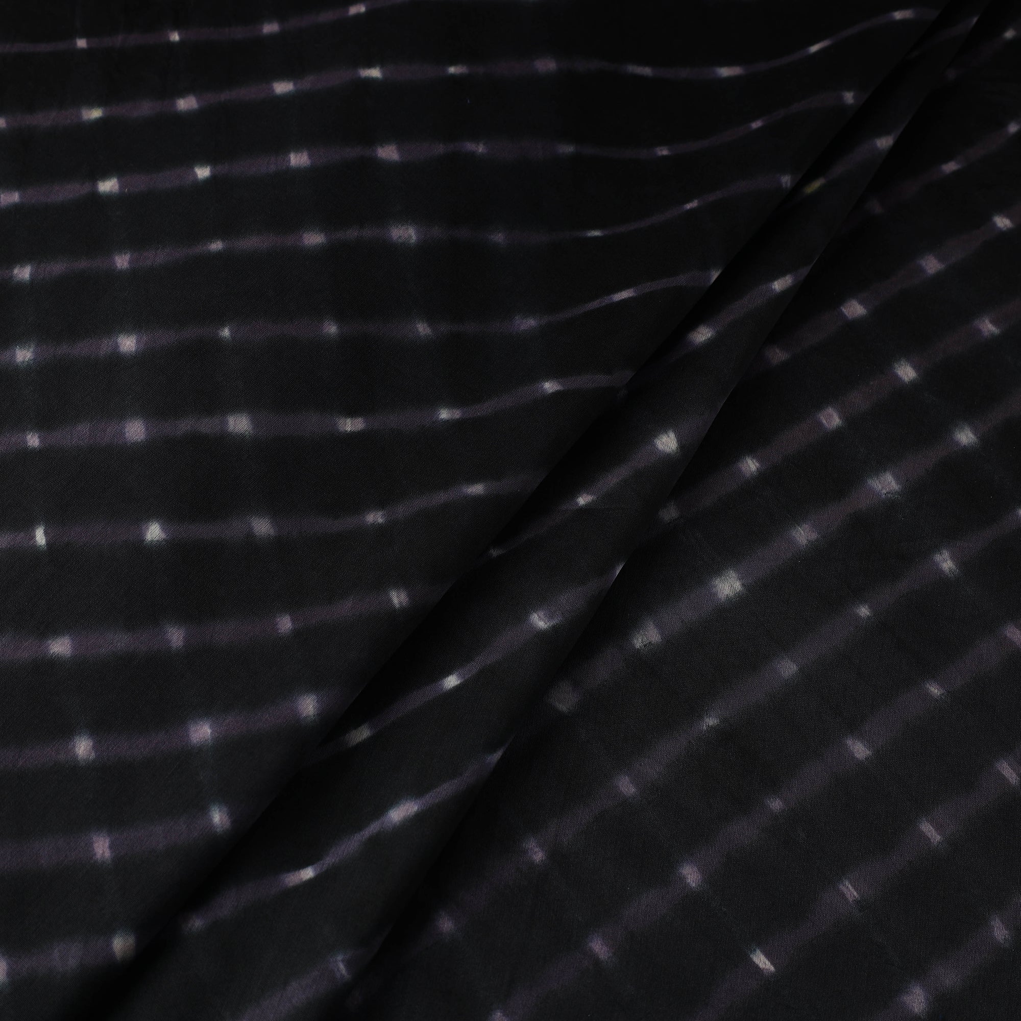 LEHARIYA BY BADSHAH MIYAN Black - Leheriya Tie-Dye Mothra Chanderi Silk Fabric 24 - view 2