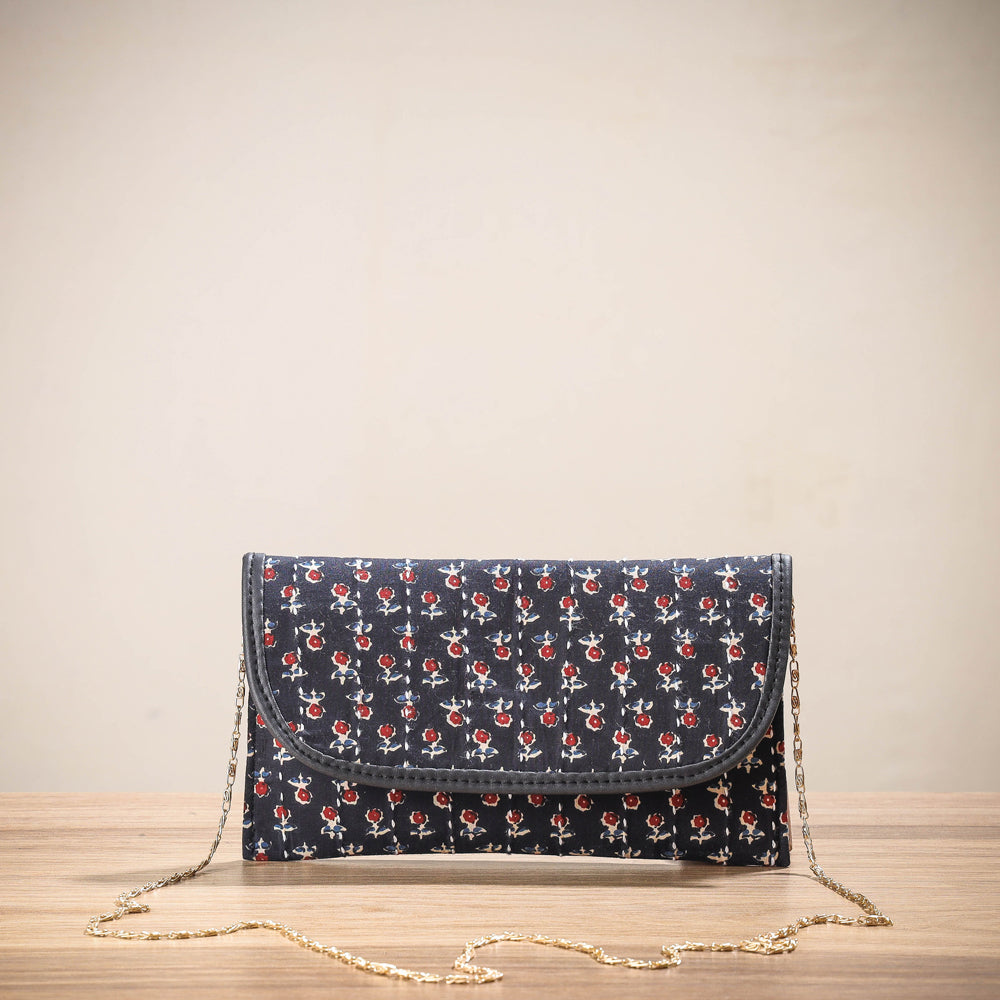 SHADES OF MARUDHARA Black - Marudhara Printed Cotton Running Stitch Clutch - view 2