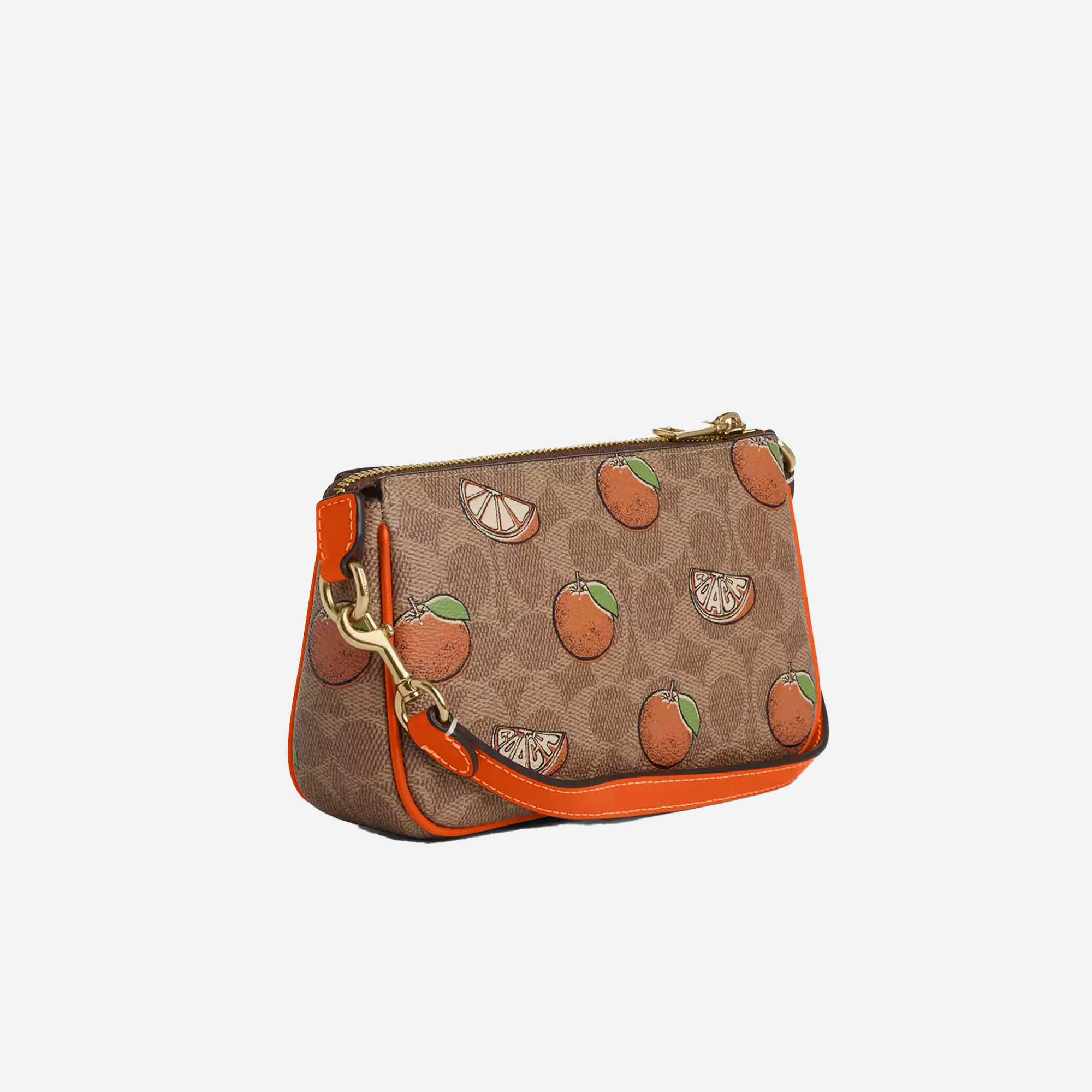 COACH Nolita 19 In Signature Canvas With Orange Print Gold/Tan Multi - view 2
