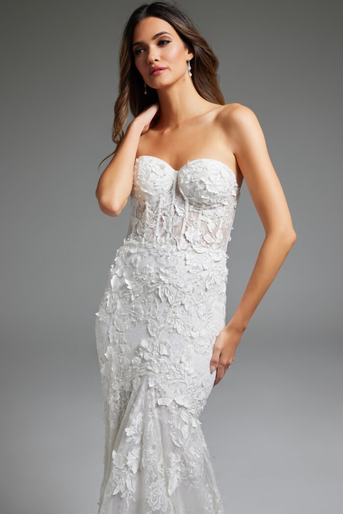 Jovani JB02836 Long Mermaid Sequin Wedding Dress - view 3
