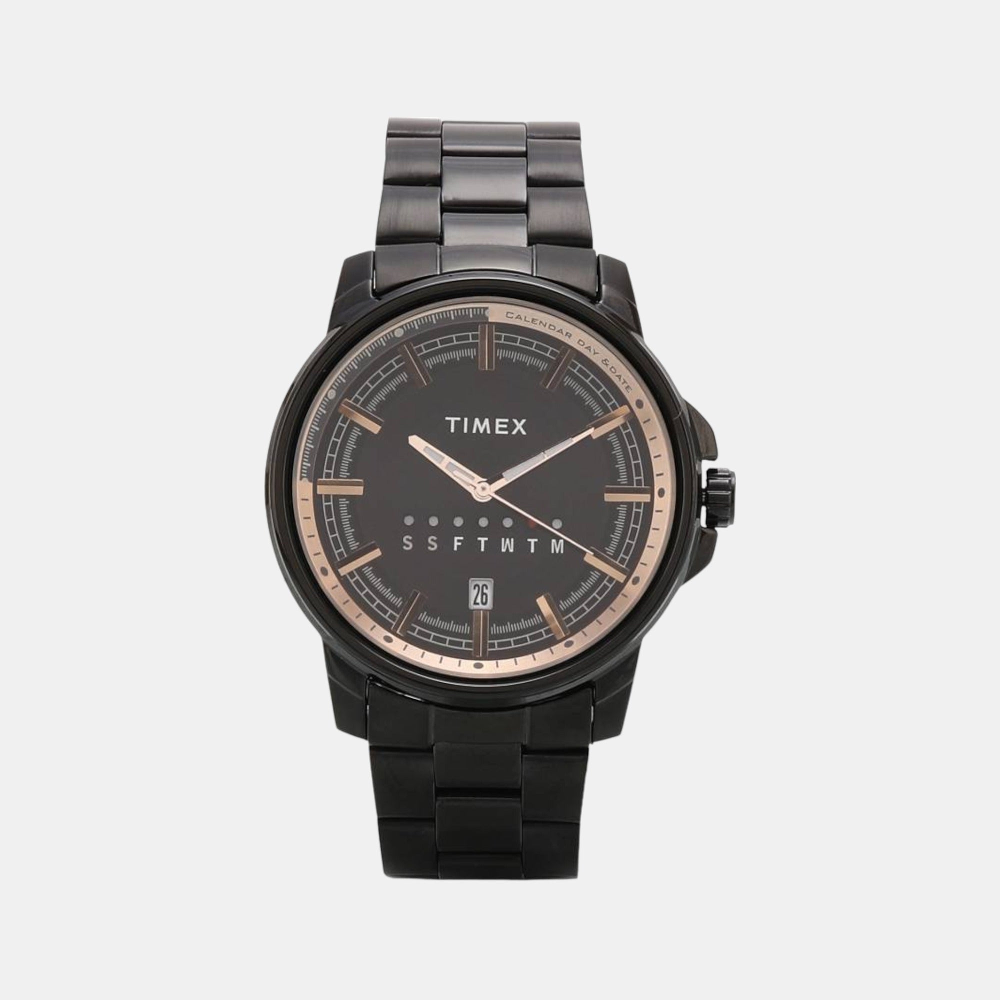 Timex E Class Men Quartz Black Dial Analog Stainless Steel Watch TWEG17208