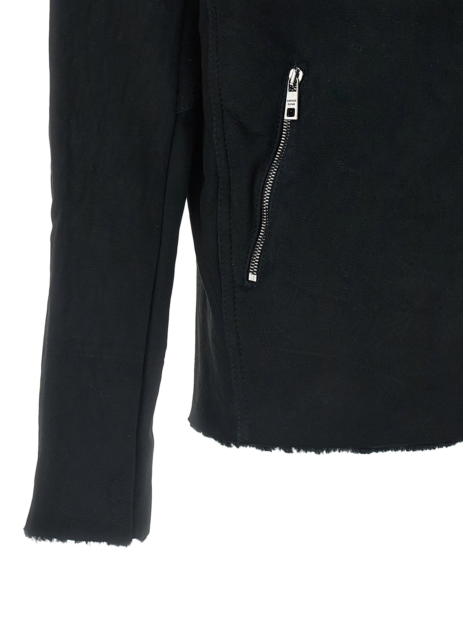 Giorgio Brato Velour Leather Hoodie - view 4