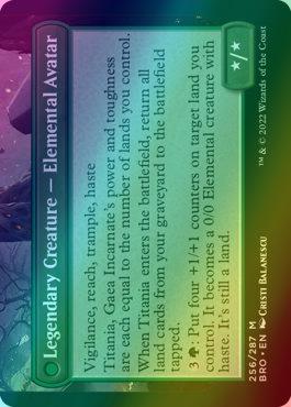 Magic Argoth, Sanctum of Nature // Titania, Gaea Incarnate [256as] [Prerelease] [The Brothers' War: Promos] [Foil] - view 2