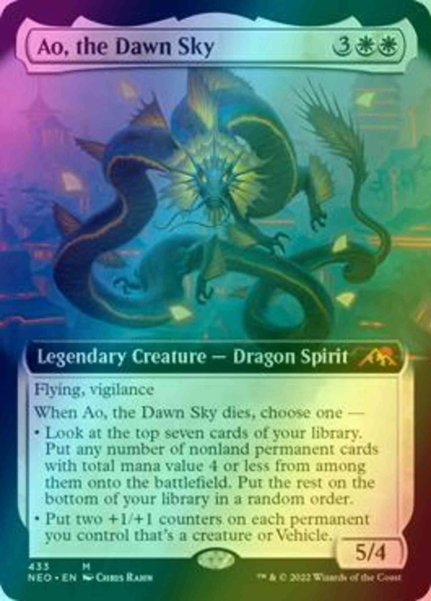 Ao the dawn – Magic Ao, the Dawn Sky [433] [Extended Art] [Kamigawa: Neon Dynasty] [Foil]