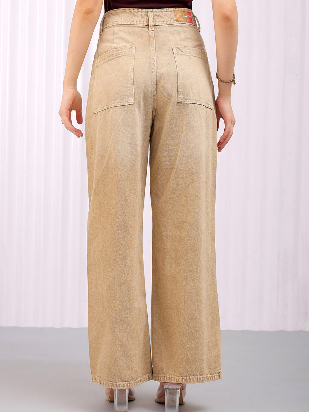 Freehand By The Indian Garage Co Women's Solid Bootcut High Rise Five Pocket Jeans - view 4