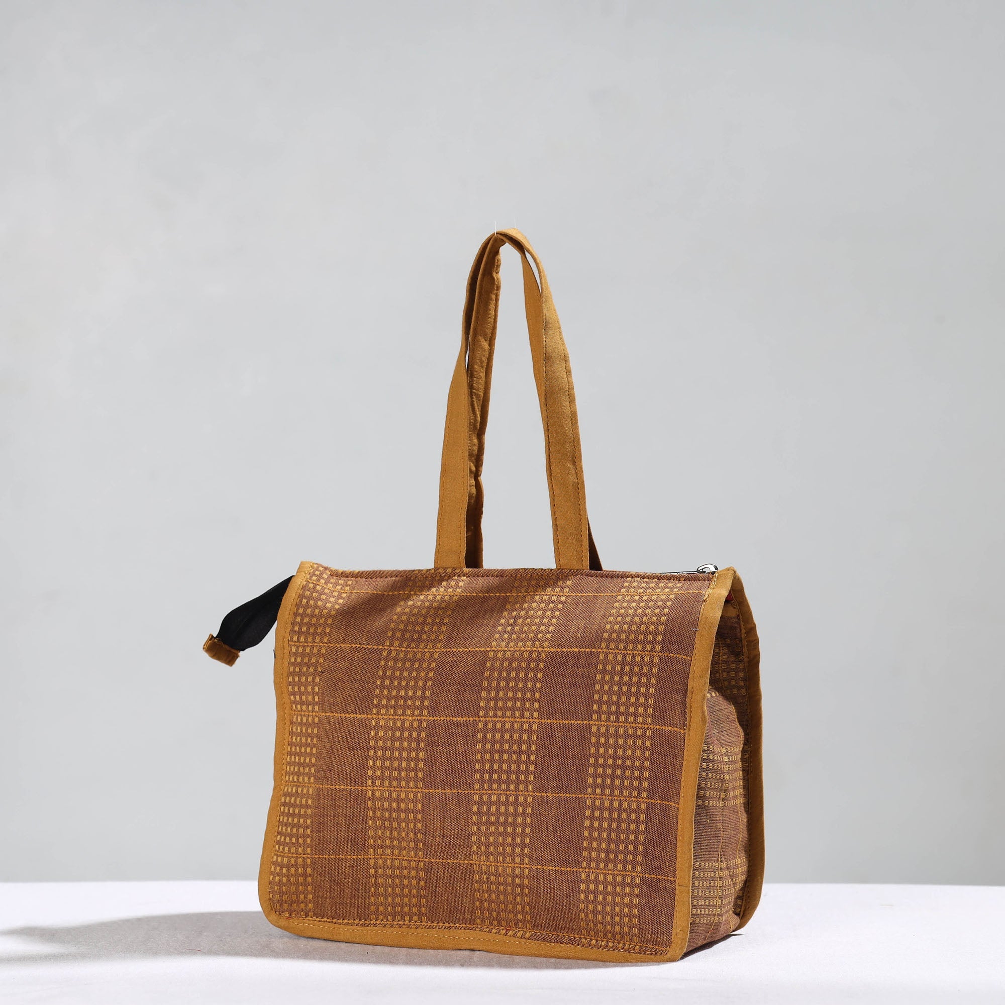 NOORI BAZAR Brown - Handcrafted Jacquard Cotton Hand Bag 13 - view 3