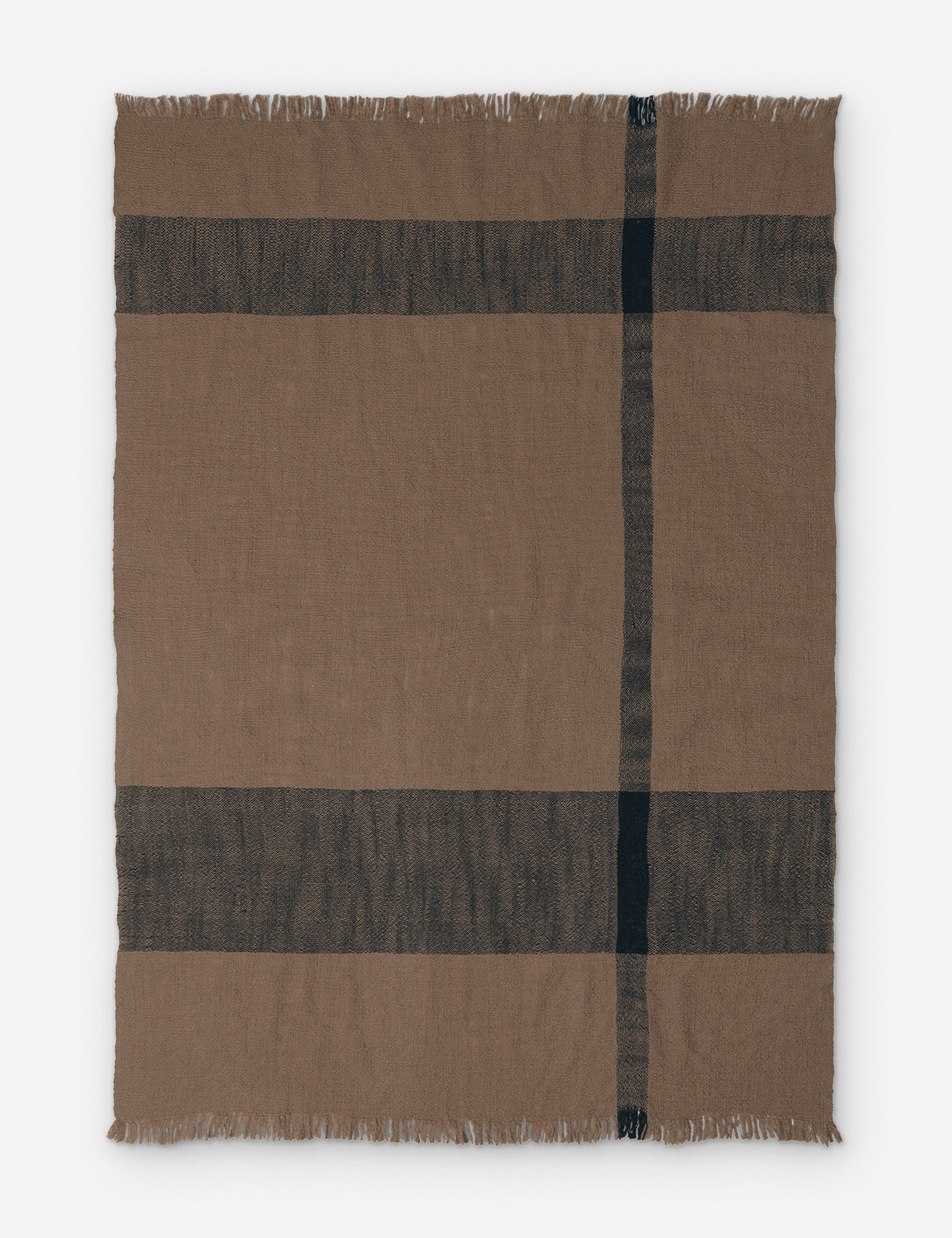 Lulu and Georgia Dry Throw by Ferm Living – Tan and Black - view 3