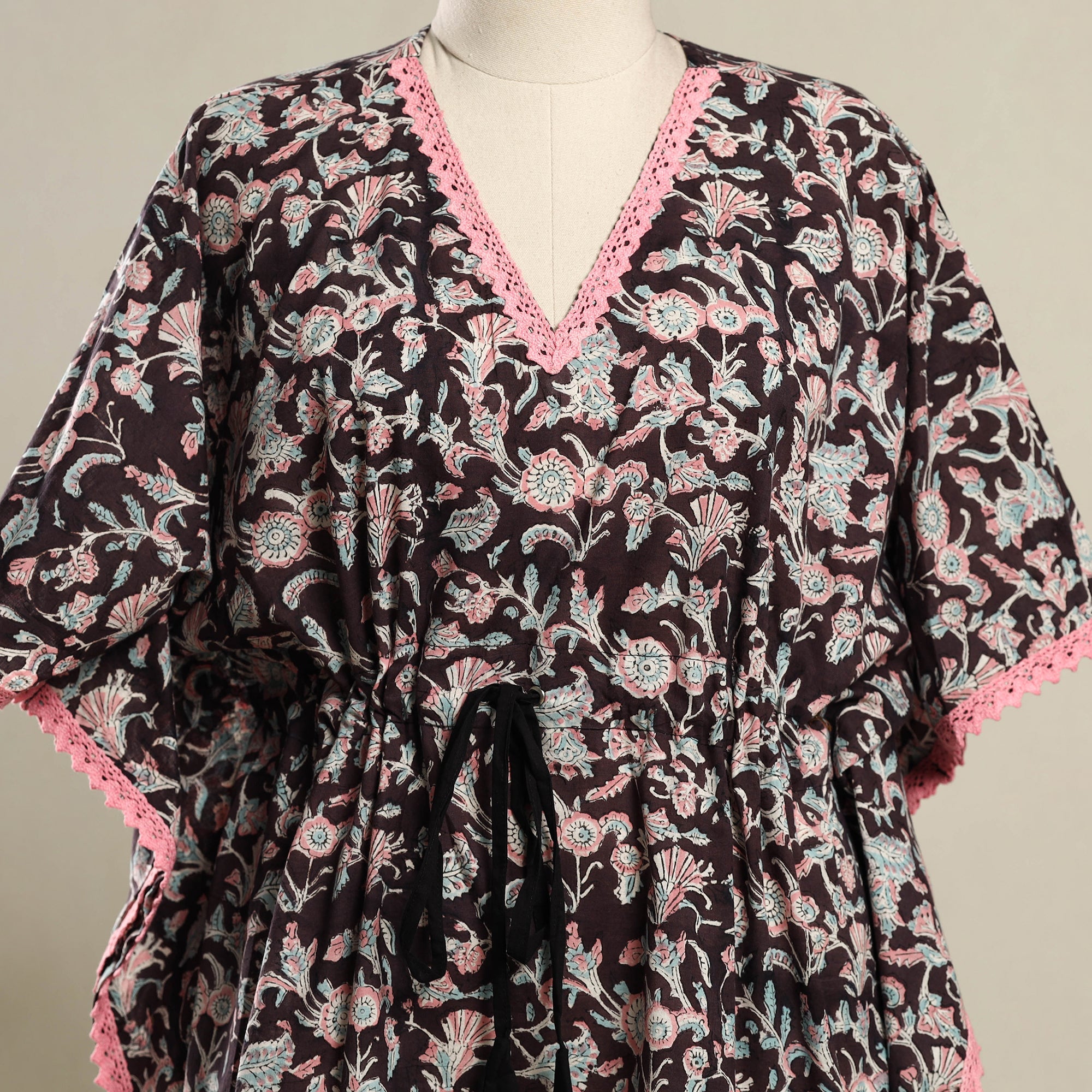 ITOKRI CASUALS Black - Block Print Sanganeri Cotton Kaftan (Short) 16 - view 2
