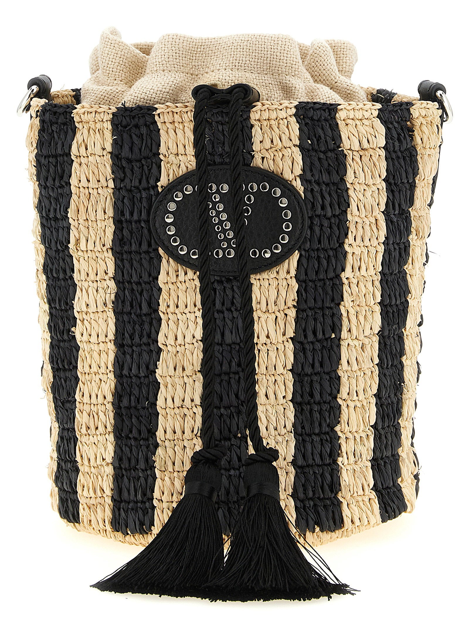 Valentino Garavani Raffia Small Bucket Bag – 100% straw