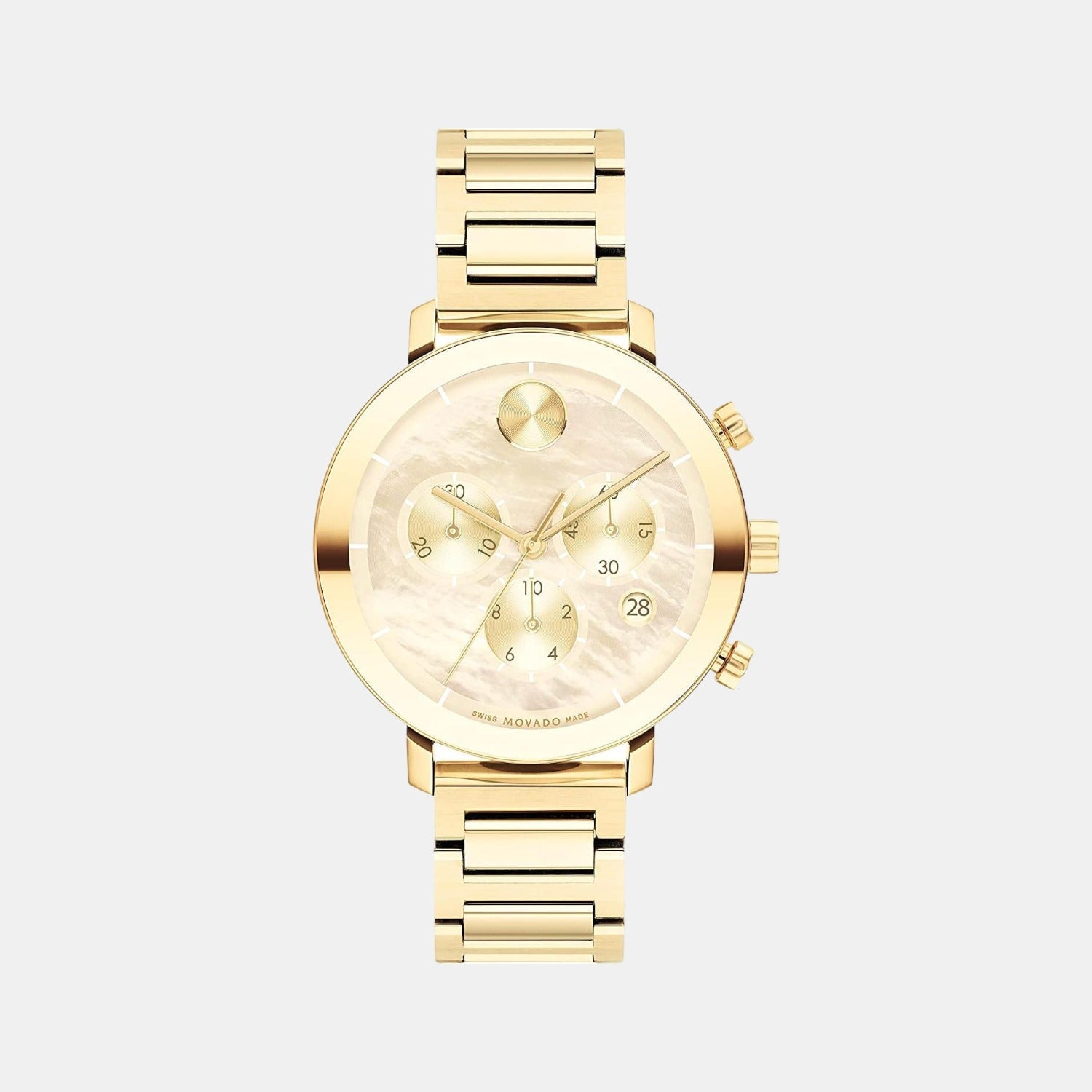 Movado Bold Evolution Women Quartz Mother Of Pearl Dial Chronograph Stainless Steel Watch 3600788