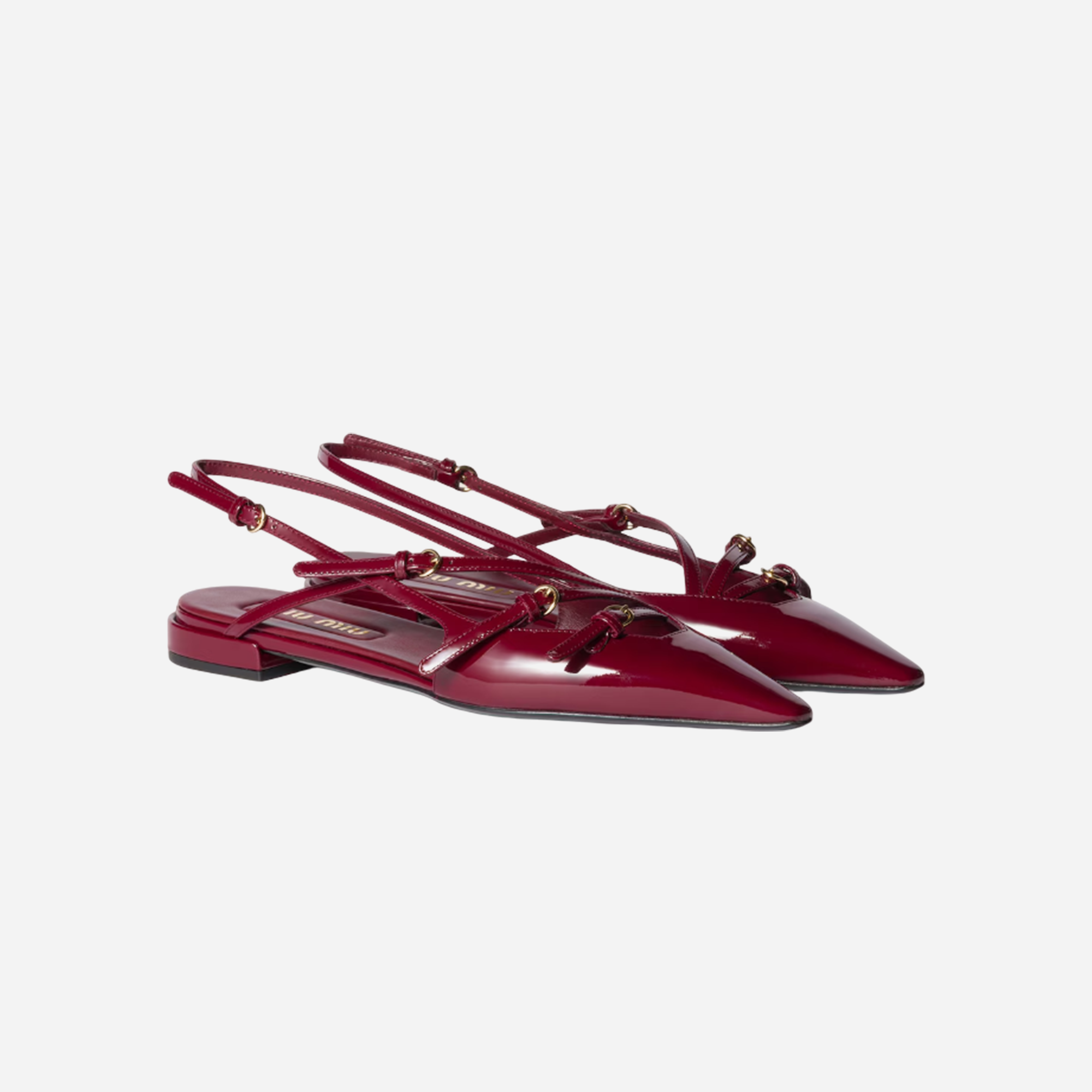 Miu Miu Slingback Ballerinas Crimson - view 3