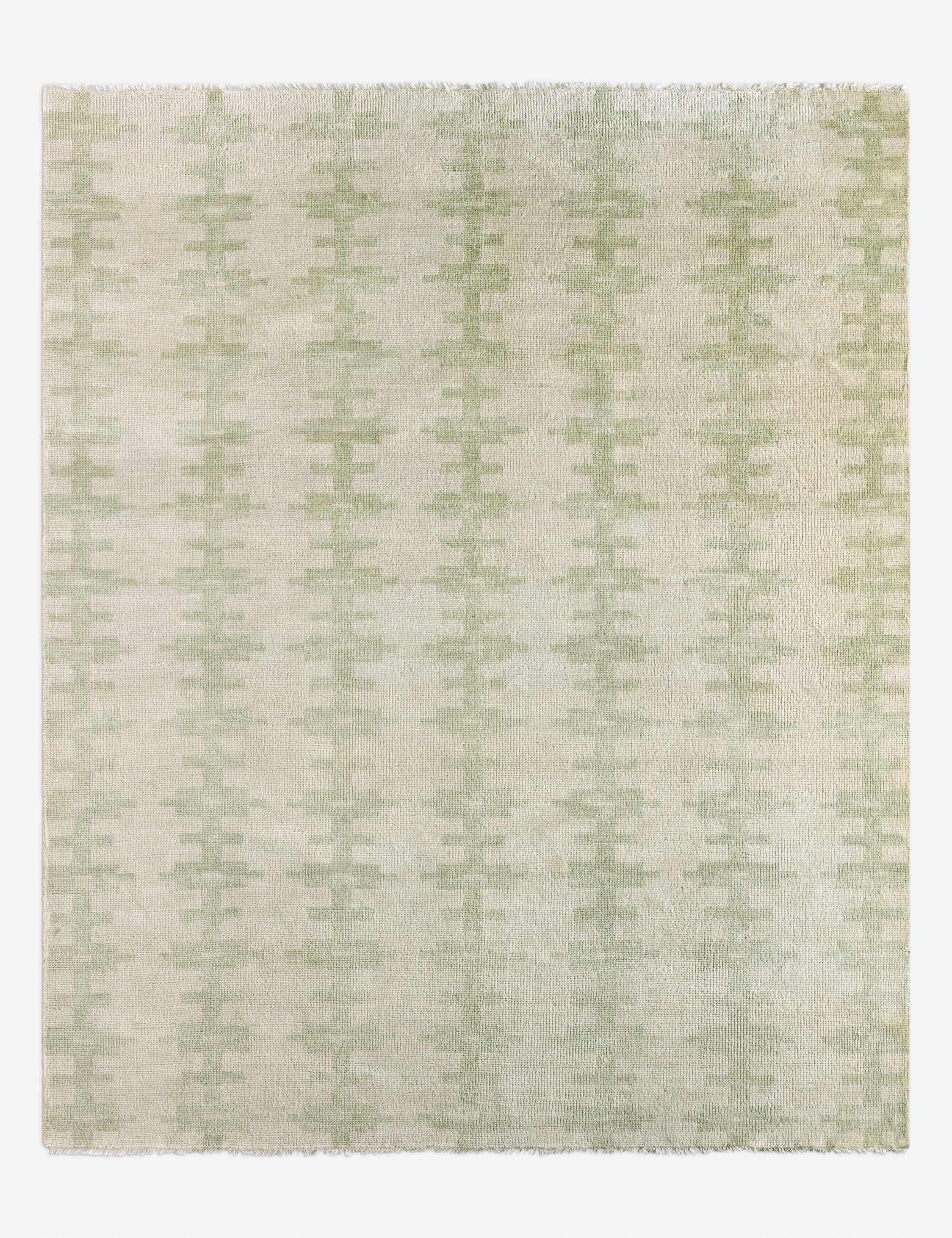 Lulu and Georgia Ilyas Hand-Knotted Wool Rug – White and Green