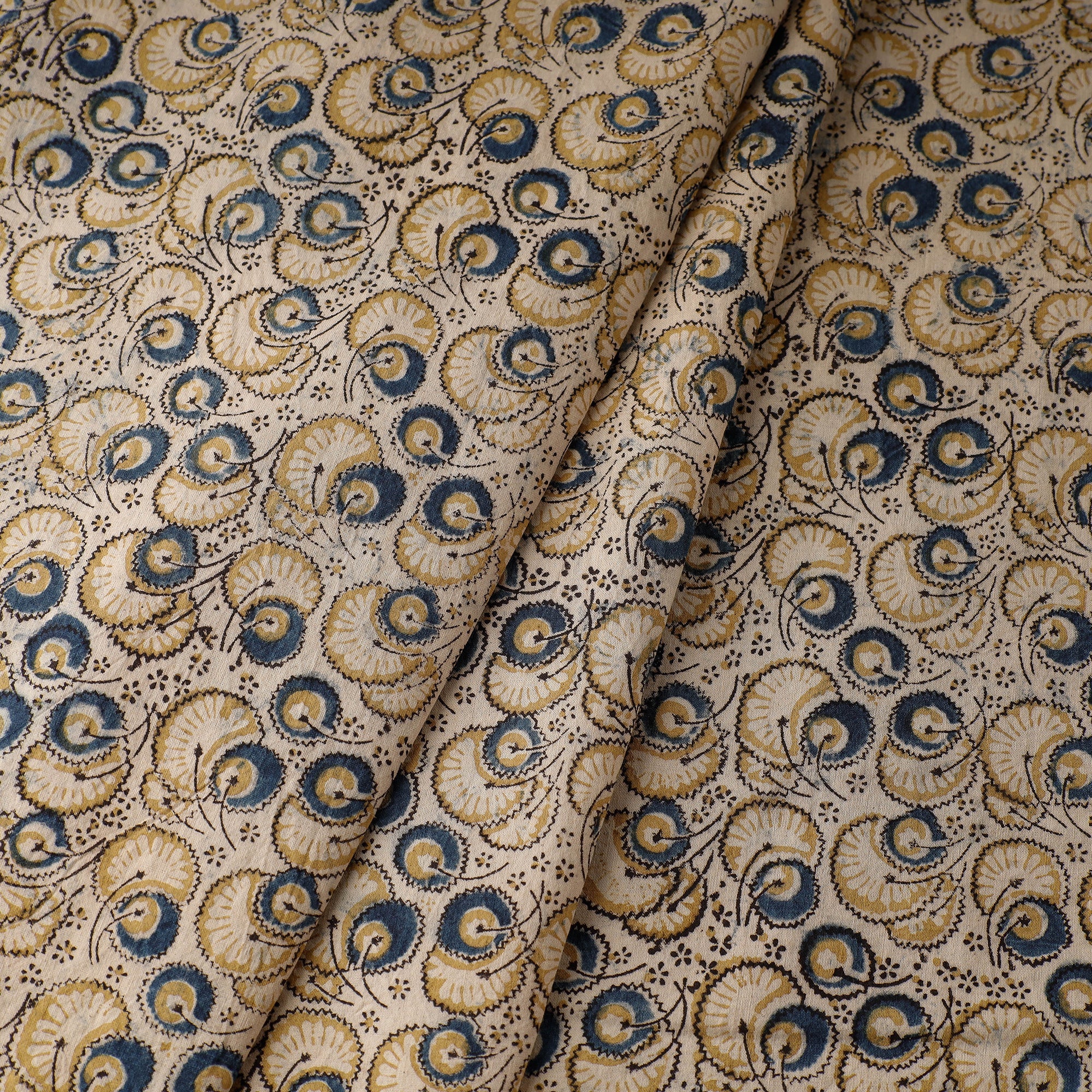 PITCHUKA SRINIVAS KALAMKARI PEDANA Beige - Pedana Kalamkari Block Printed Cotton Fabric - view 2