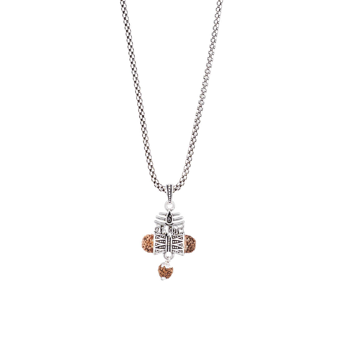 Prinjal Jewellers Rudraksha Mahakaal Damru Pendant with Silver Chain - view 4