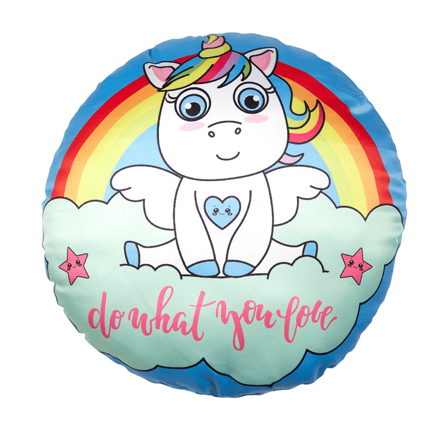 Swayam India Round Unicorn Shaped Digital Cushion Cover - view 2