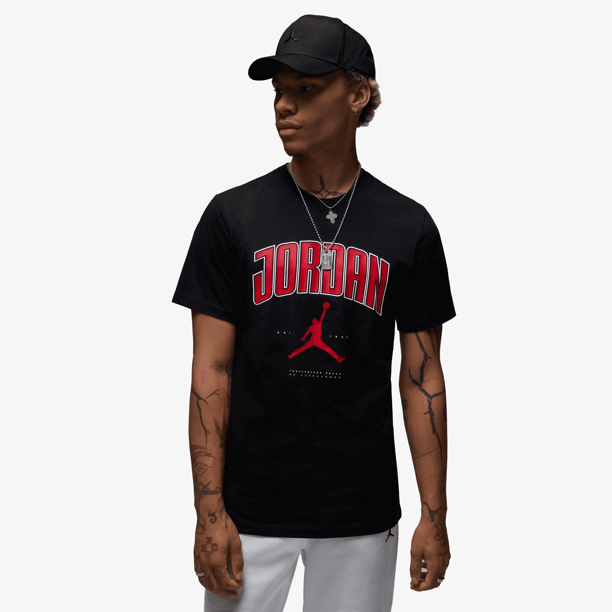 T-shirt black gym – Jordan | JORDAN T-SHIRT { BLACK/GYM RED/GYM RED