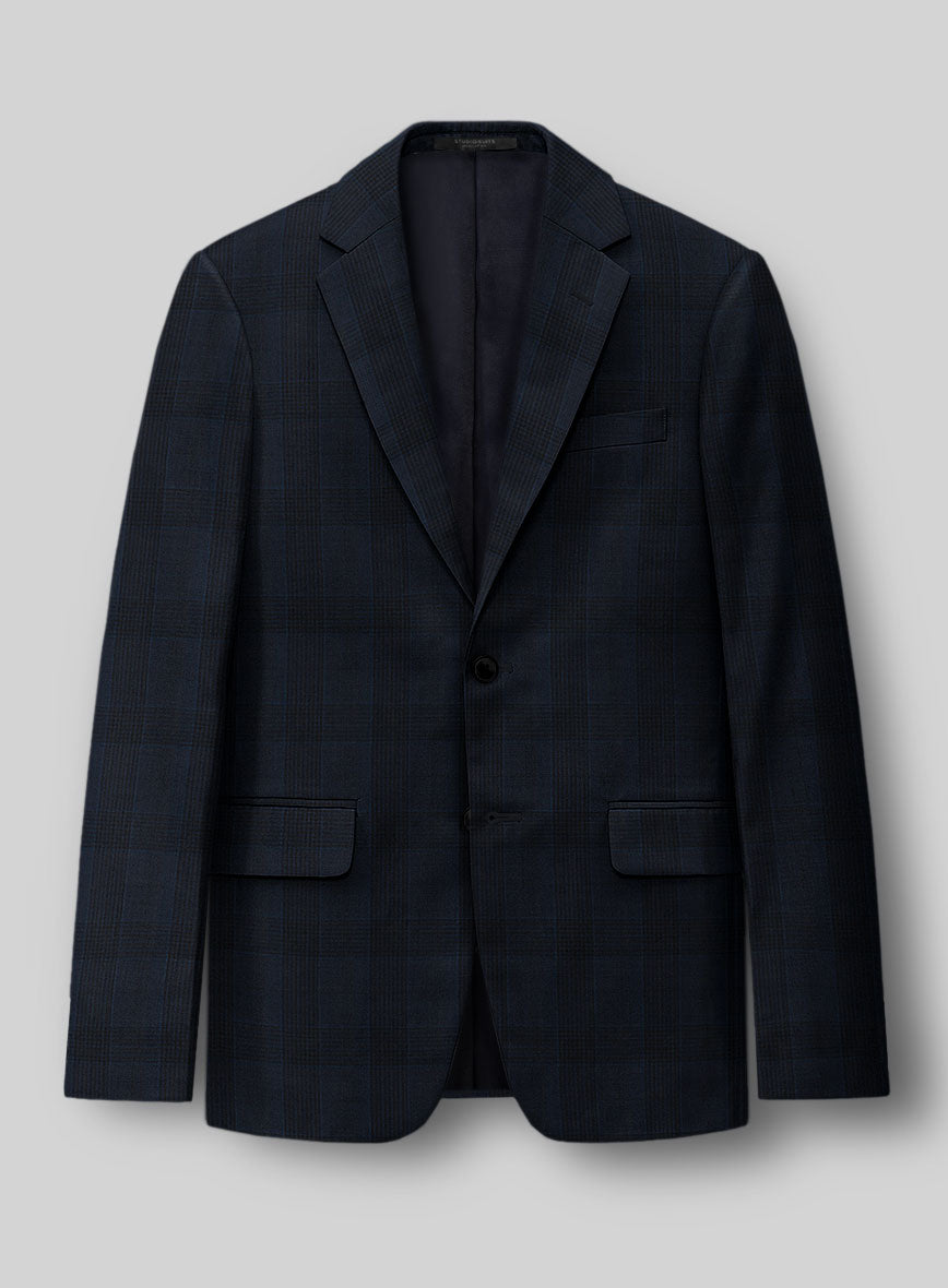 StudioSuits Napolean Devon Check Blue Wool Suit - view 4
