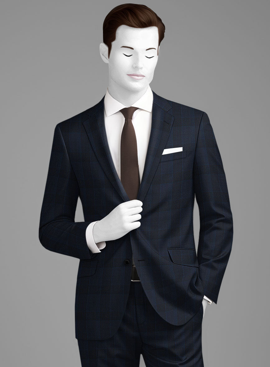 StudioSuits Napolean Devon Check Blue Wool Suit - view 3