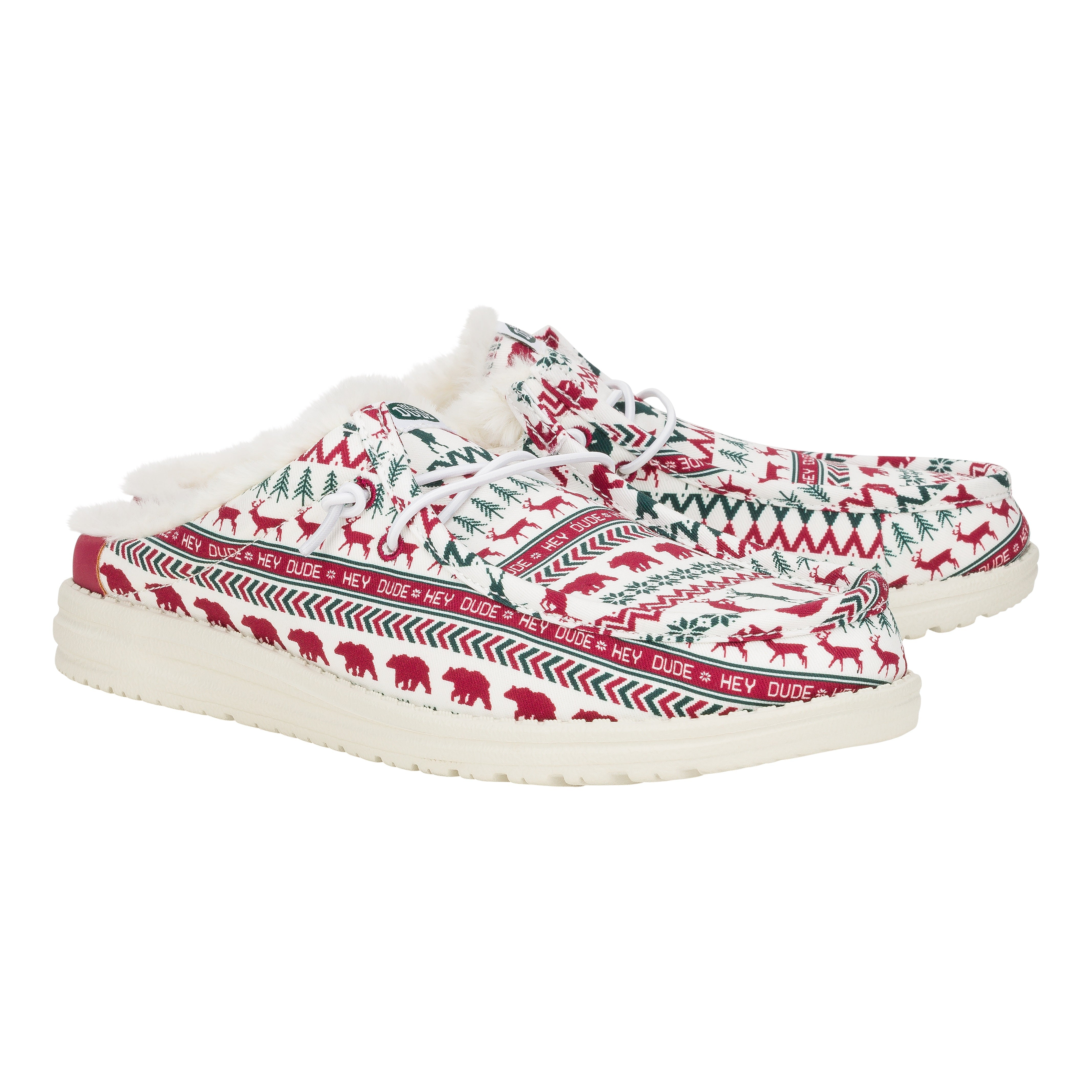 HEYDUDE shoes Wally Slip Holiday Cheers - Holiday White/Red - view 2