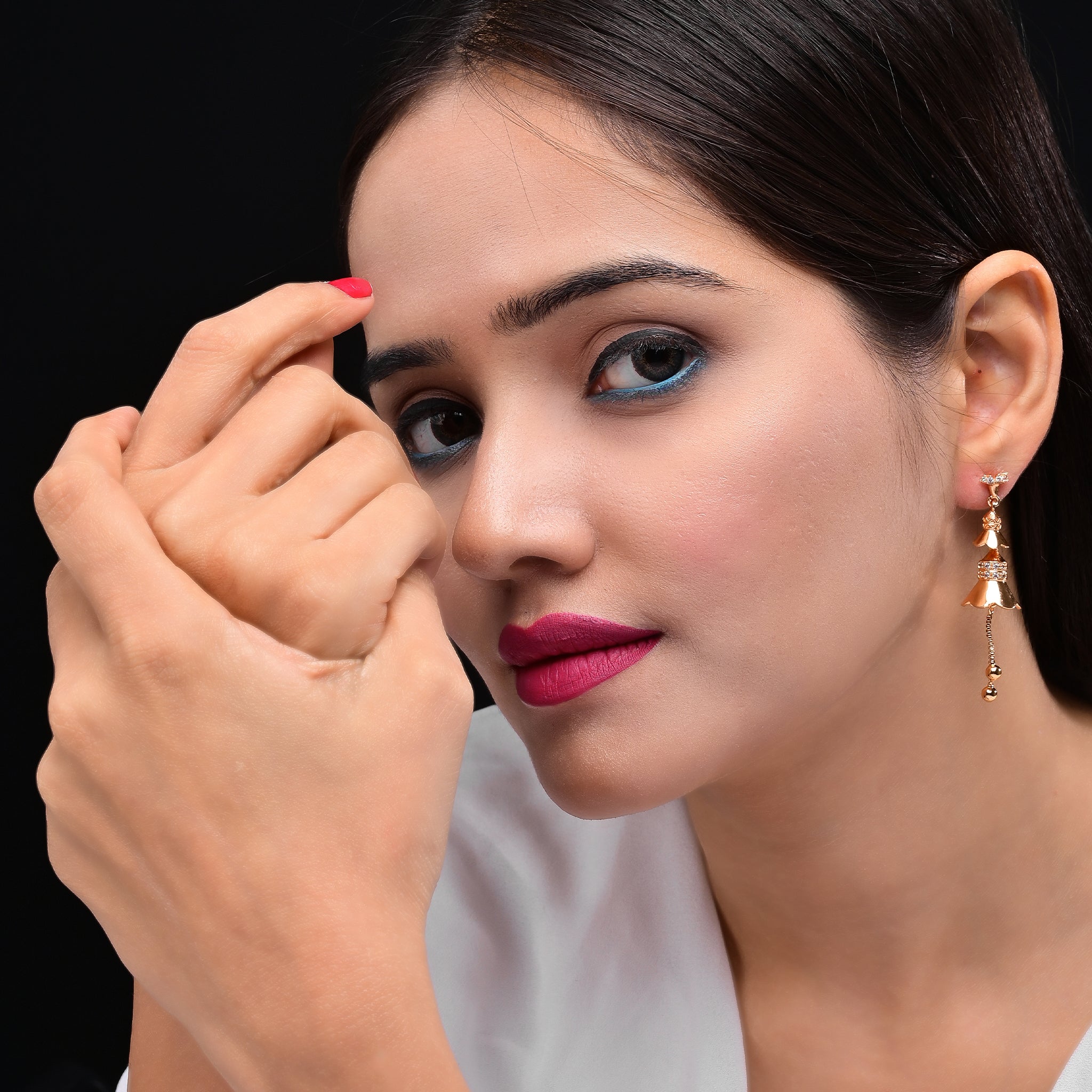 Branta Golden Grace Jhumka Earrings - view 3