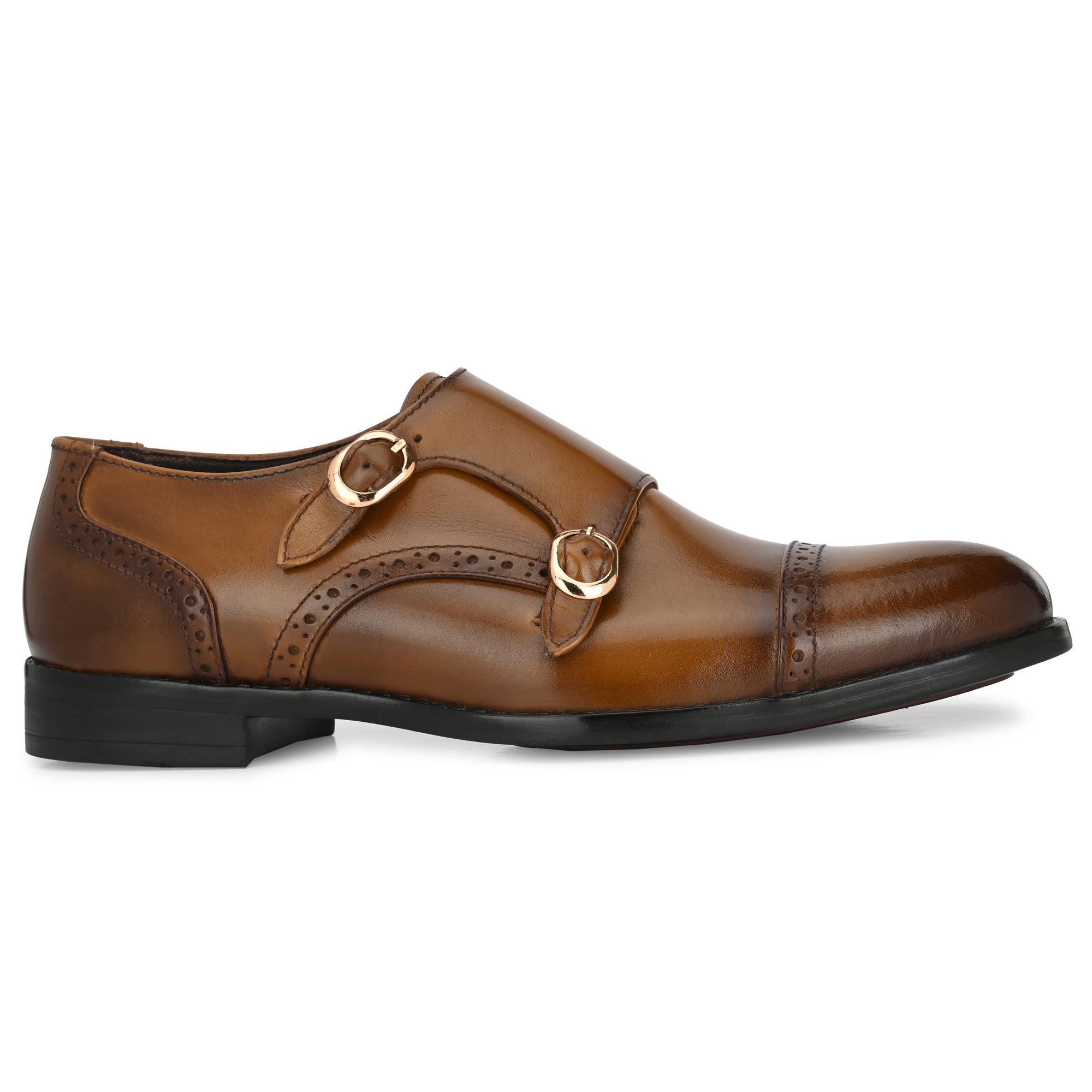 egoss-shoes Formal Leather Buckled Monk Shoes For Men - view 7