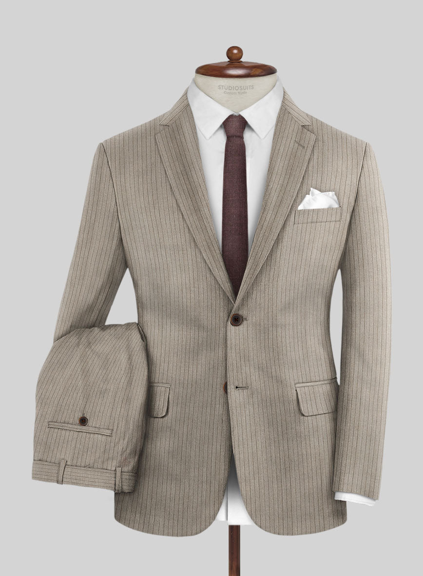 StudioSuits Reda Tibaro Brown Stripe Wool Suit