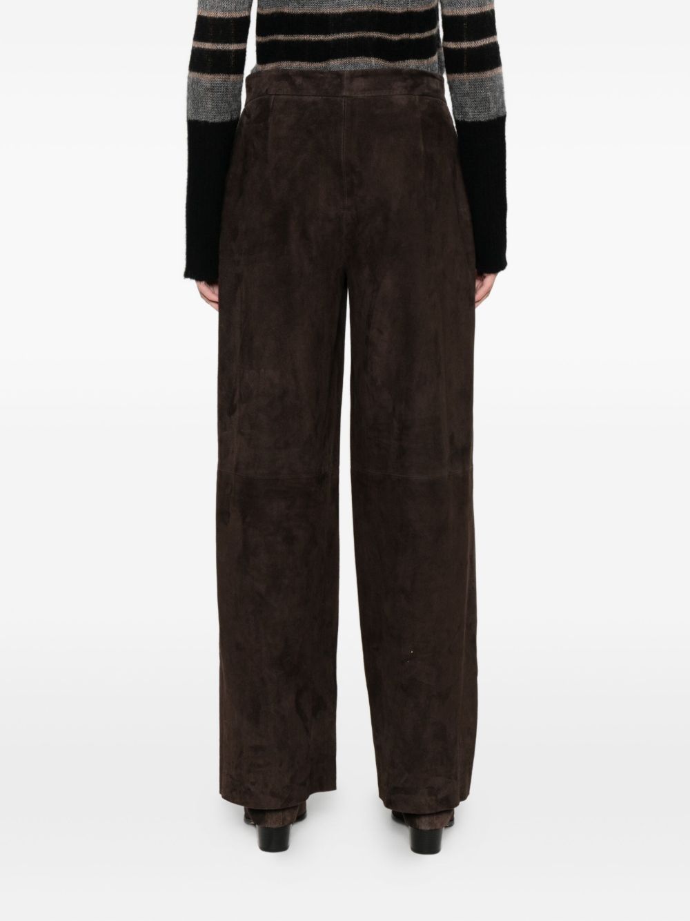 Via Masini 80 Leather wide-leg trousers – Calf Leather 100% - view 2