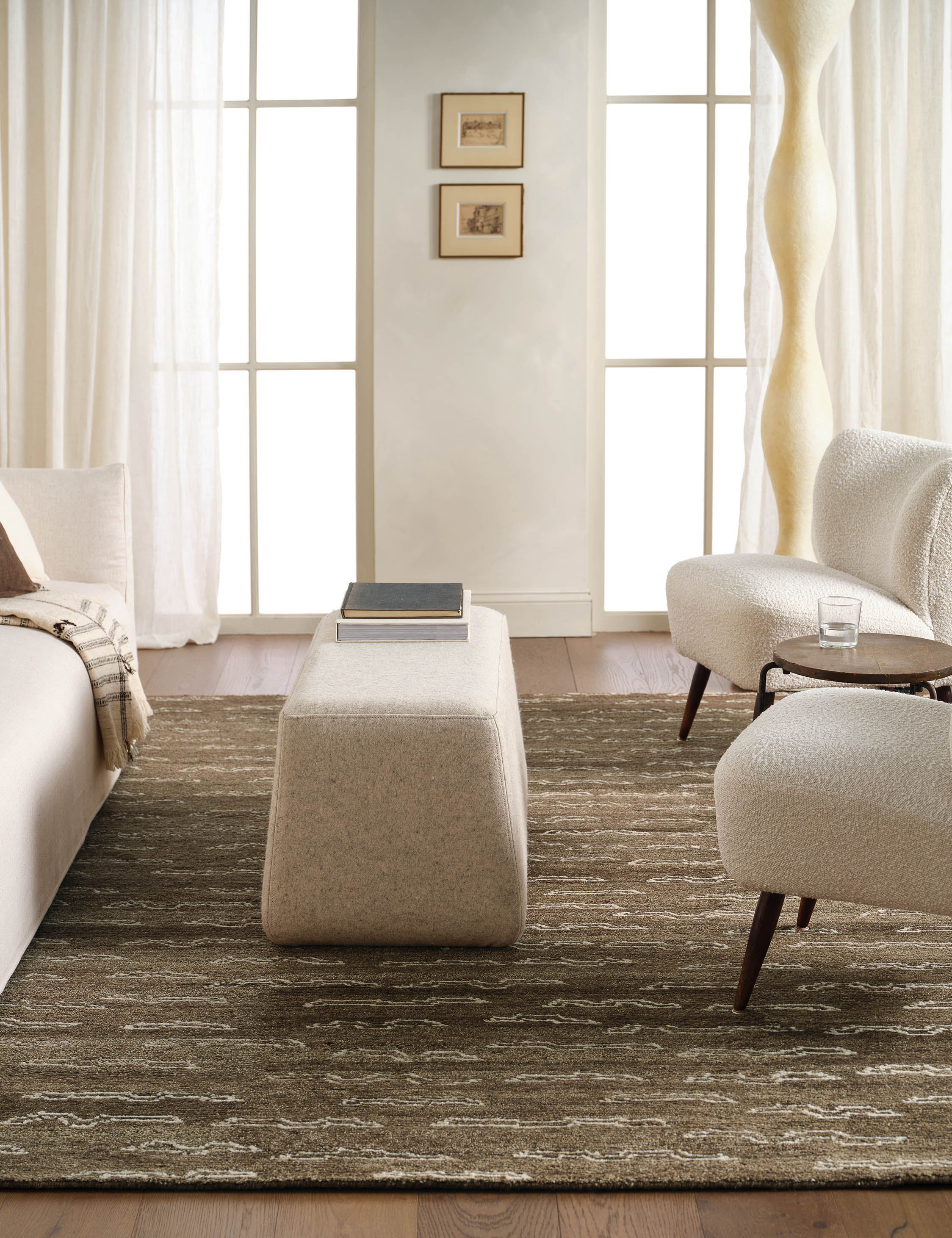 Lulu and Georgia Katri Hand-Knotted Wool Rug – Brown - view 2