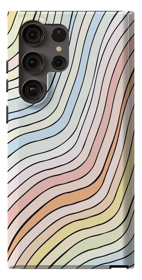 Casetry Ride The Wave | Pastel Rainbow Lined Samsung Case