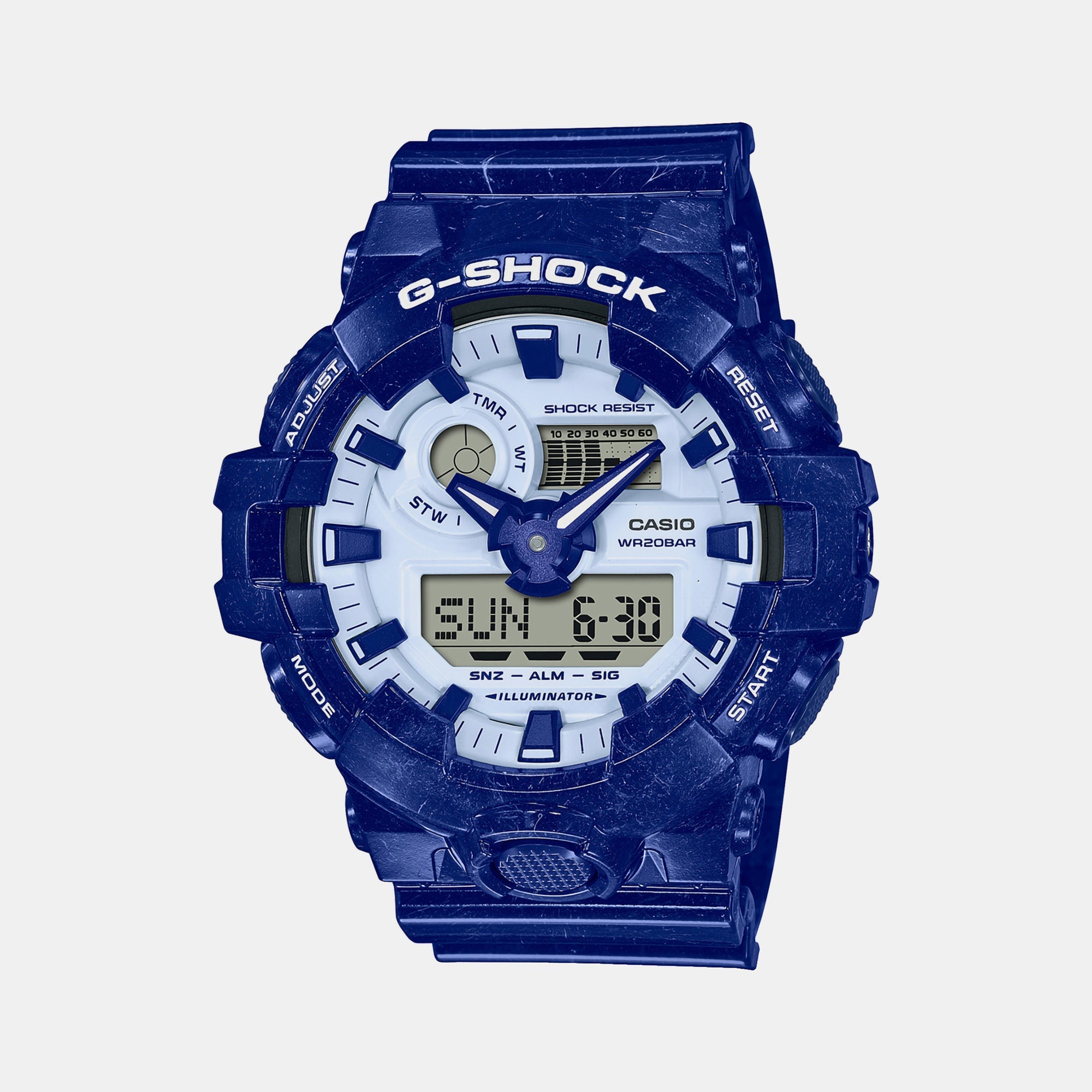 Casio G-Shock Men Quartz Blue Dial Analog-Digital Resin Watch G1256