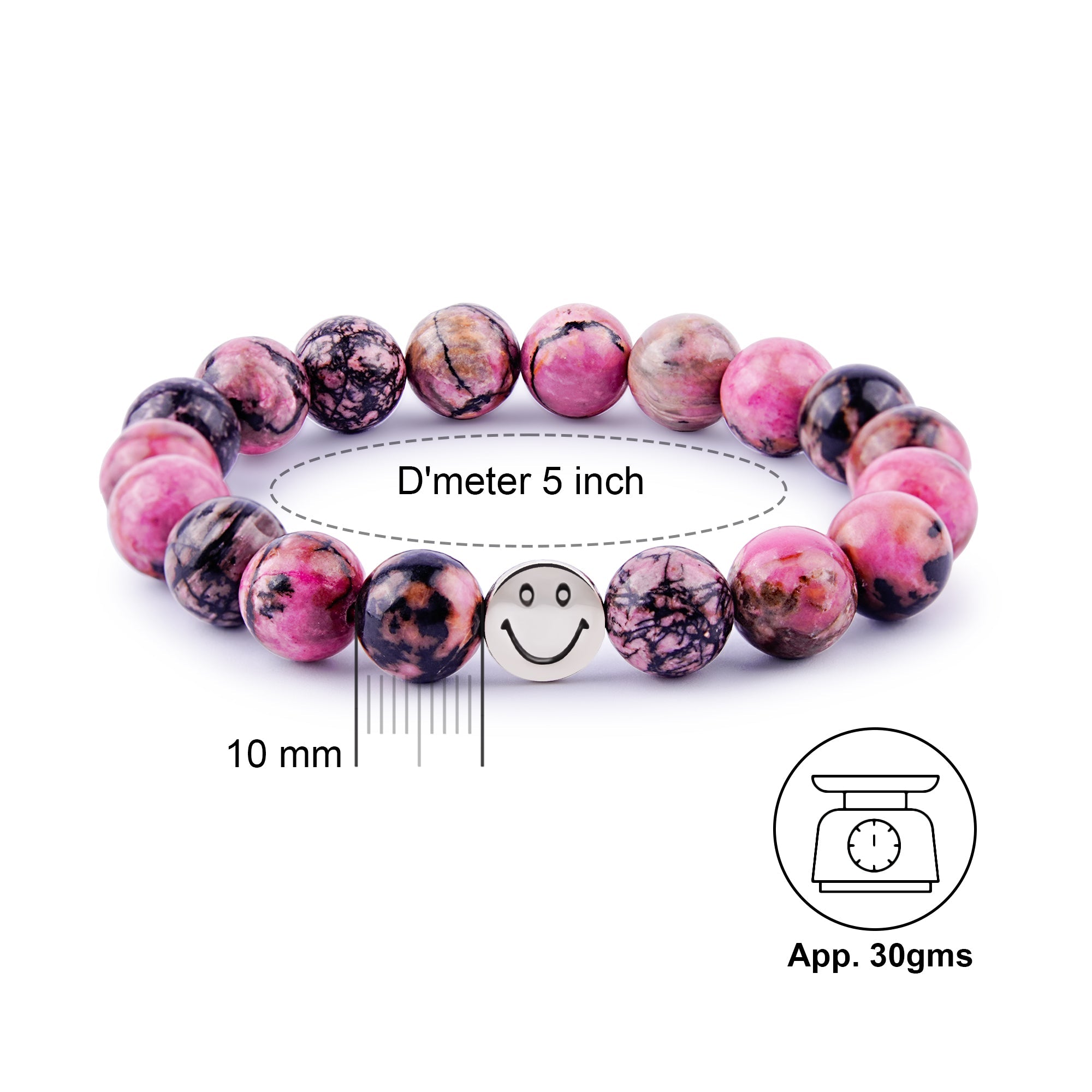 Gemsmantra Smile Bracelet - Rhodonite - view 2