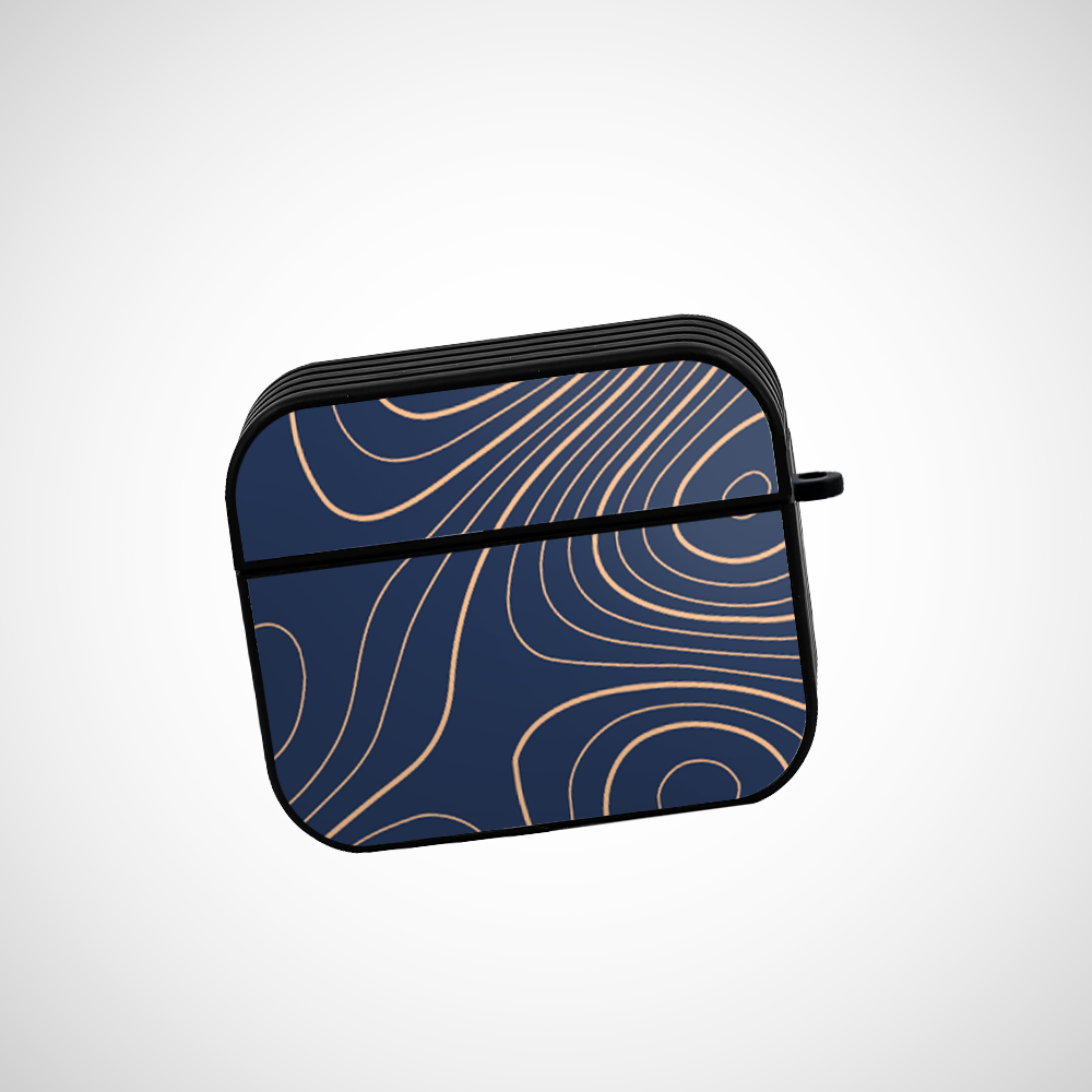 Cover It Up Navy blue Topography Glass Airpods Pro 2 Case Covers