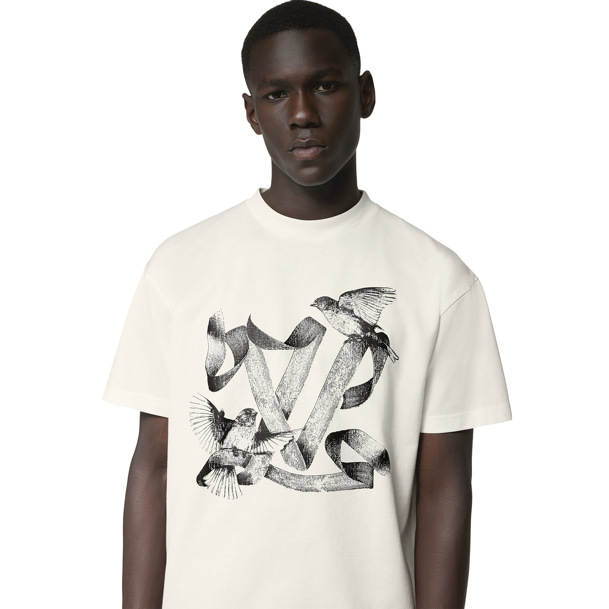 Louis Vuitton LV Birds Printed Cotton T Shirt White - view 3