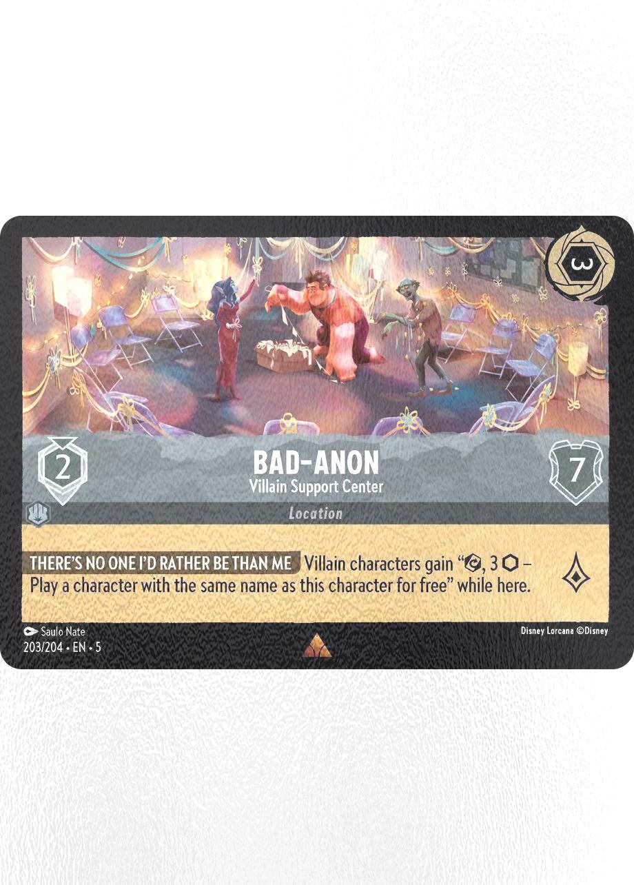 Lorcana Bad-Anon - Villain Support Center - 203/204 [Shimmering Skies] [Cold Foil]