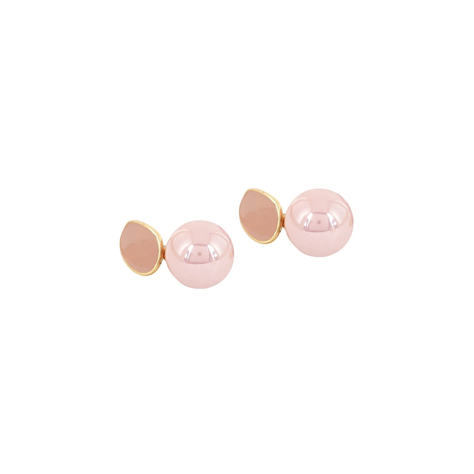 Joker & Witch Women Soleil Rosegold And Pink Pearl Earring - view 2