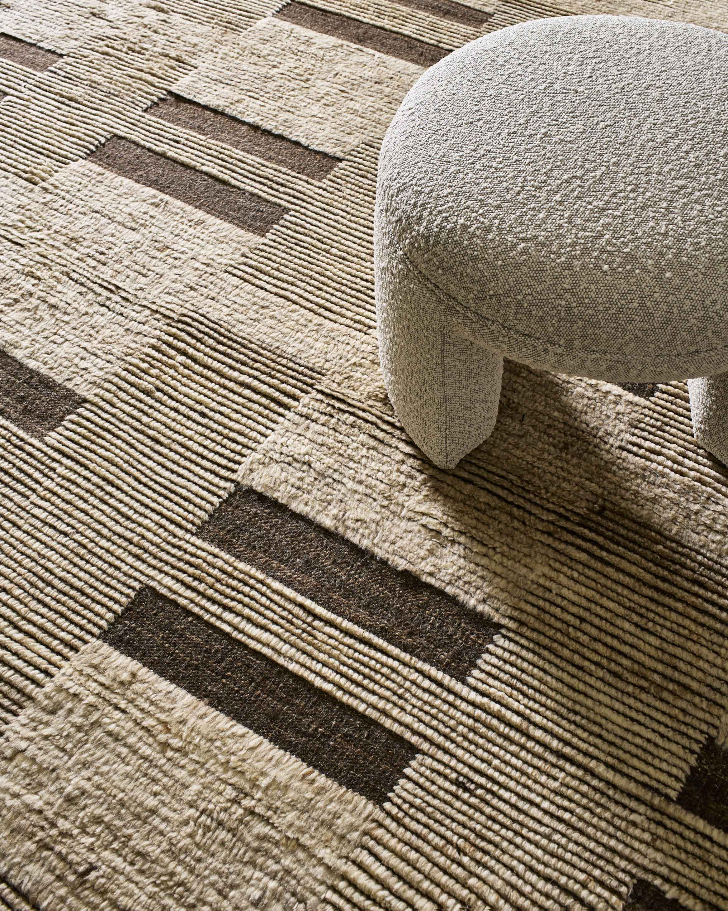 Lulu and Georgia Sedra Hand-Knotted Wool Rug – Brown and Beige - view 4