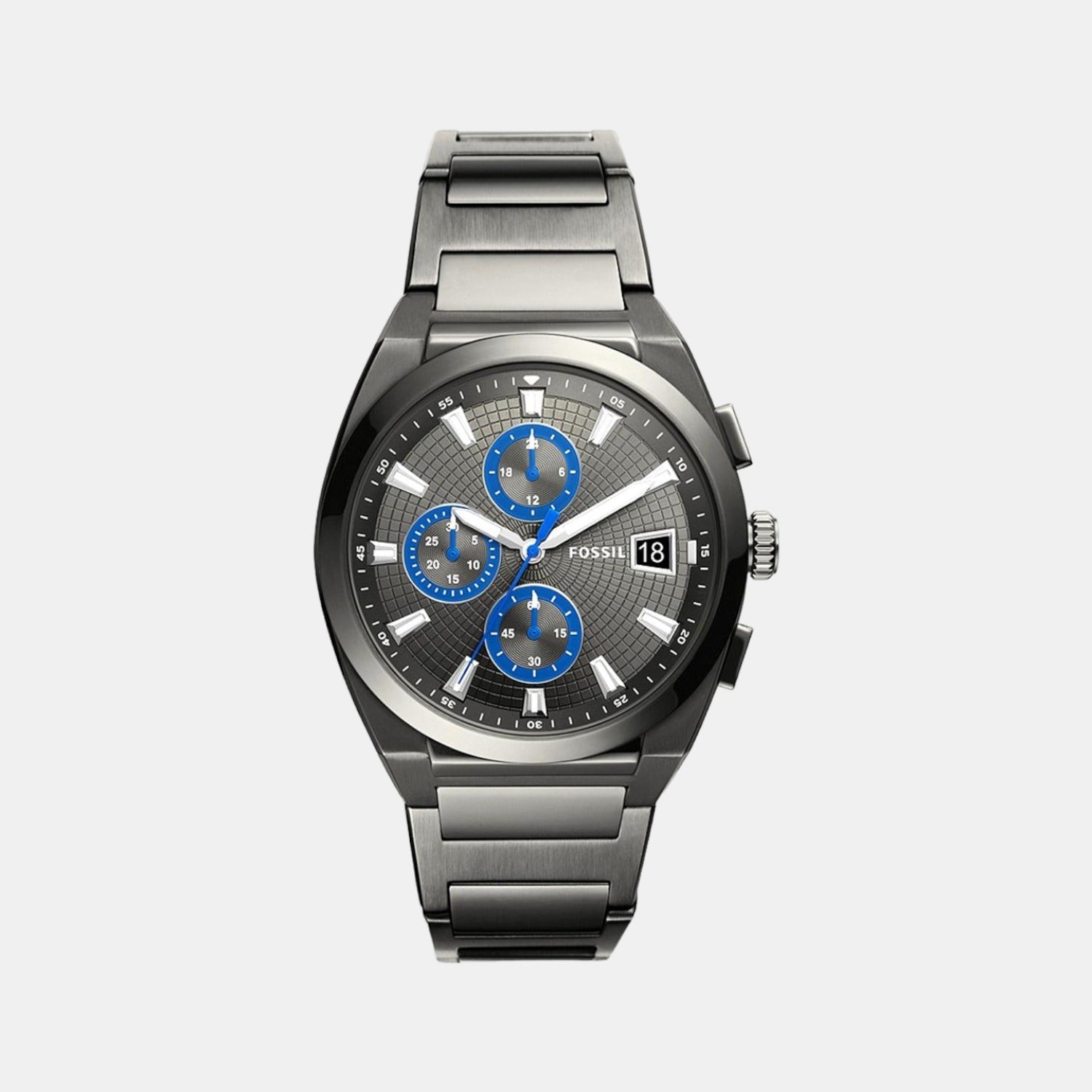 Fossil Everett Men Quartz Grey Dial Chronograph Stainless Steel Watch FS5830