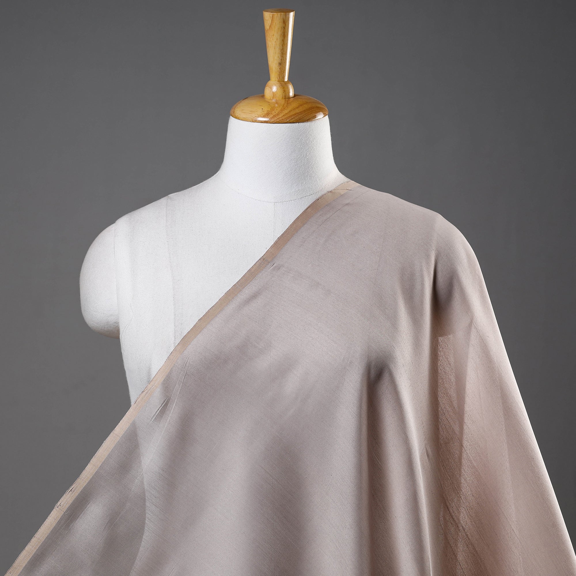 ITOKRI CRAFTS INITIATIVE Beige - Maheshwari Silk Cotton Handloom Fabric