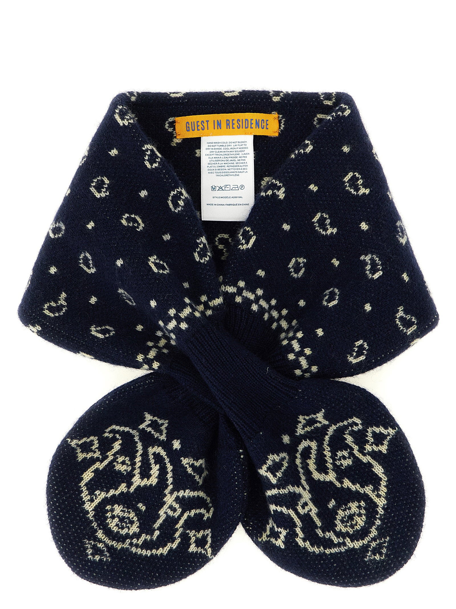 Guest In Residence Bandana Bowtie Scarf – 70% wool 30% cachemire